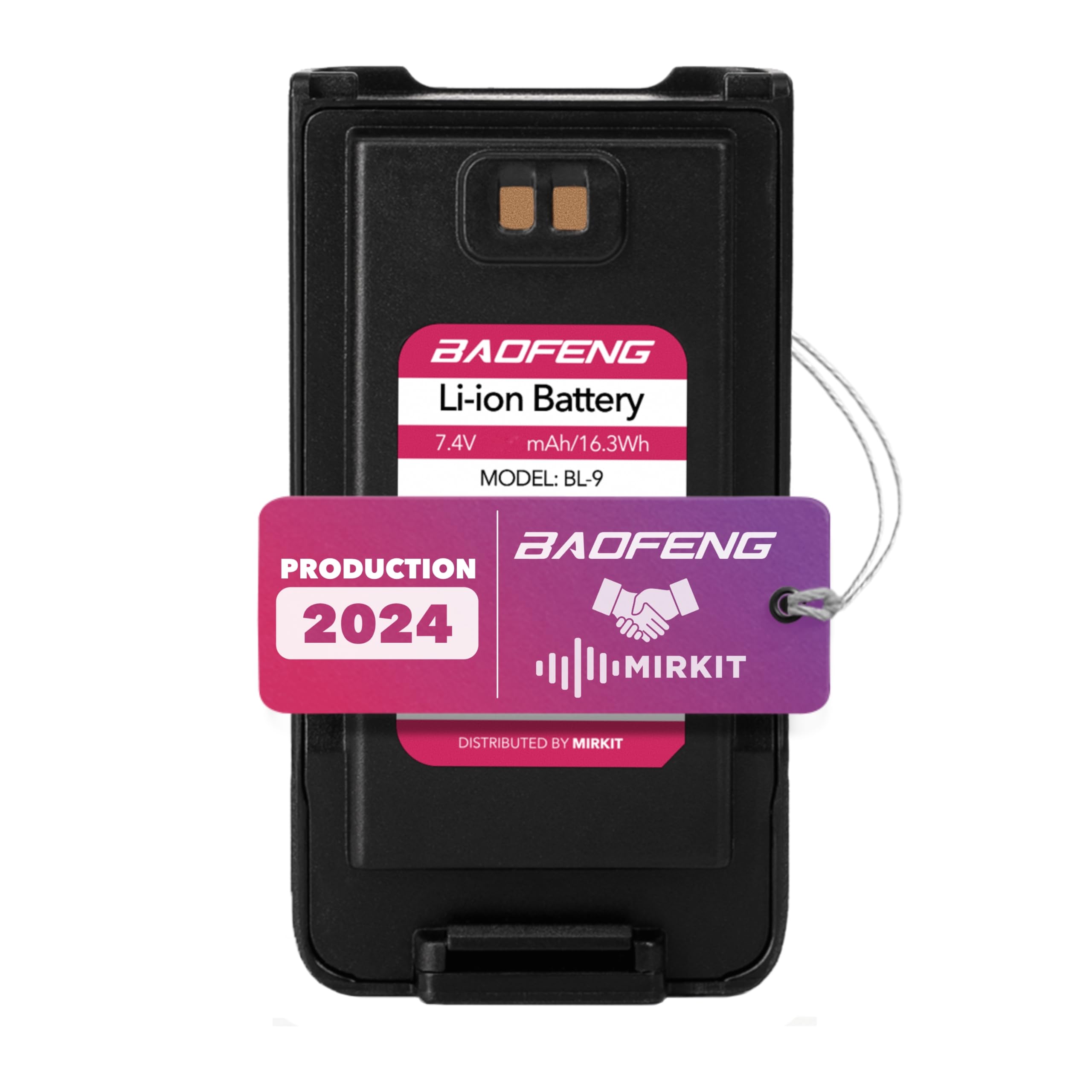 Mirkit Baofeng Battery Bl 9 2200Mah Li Ion Compatible With: Baofeng Uv 9R, Uv 9R Plus, Bf T57 Two Way Radios   Rechargeable Extended Battery Radio
