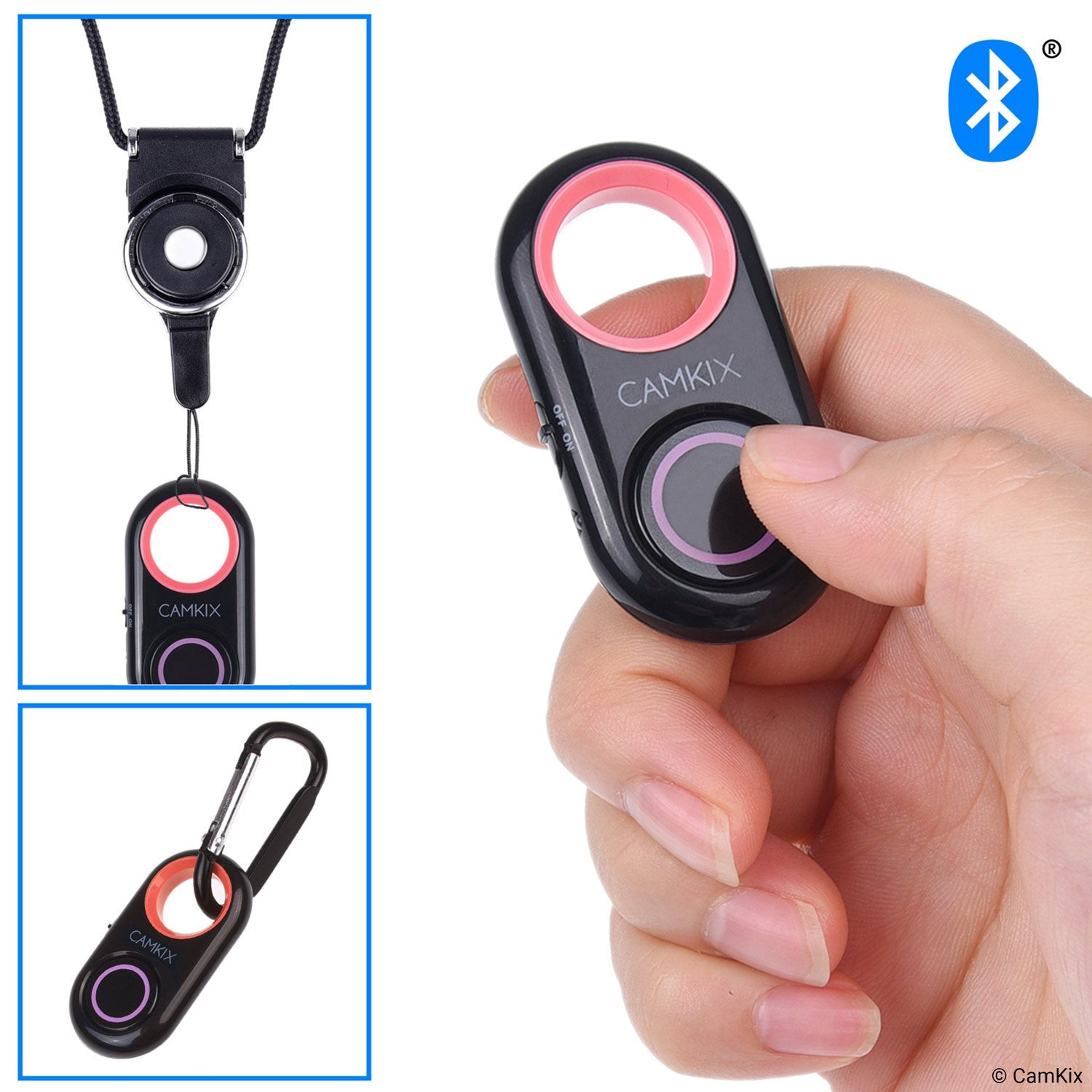 2X Camkix Camera Shutter Remote Control With Bluetooth Wireless Technology   Works Flawlessly With Iphone/Ipad And Android (Pink)