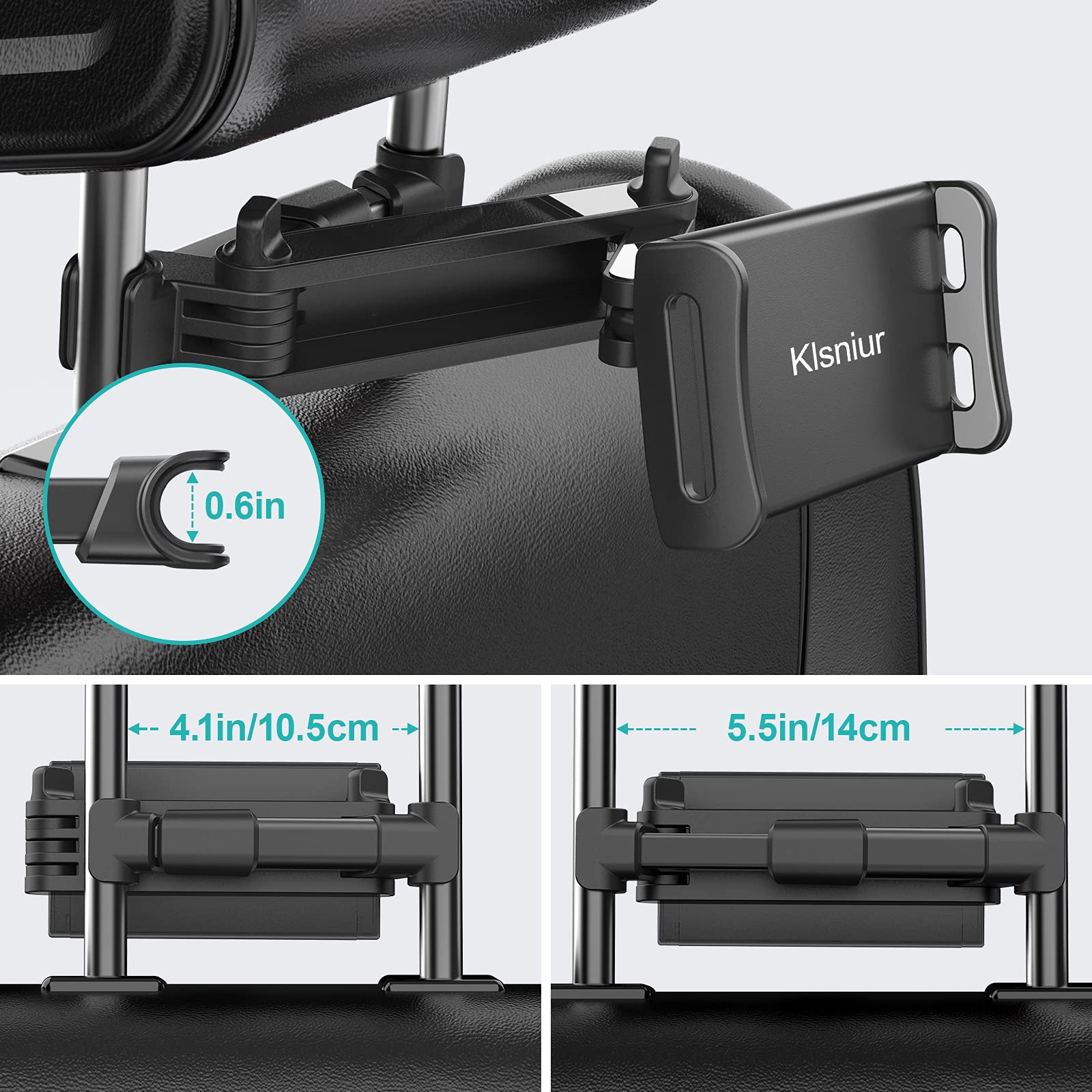 Klsniur Tablet Headrest Holder, Car Backseat Seat Mount Holder Universal 360� Rotating Adjustable For 6' 10.5' Tablet Ipad Ipad Air Ipad Mini,Samsung Galaxy