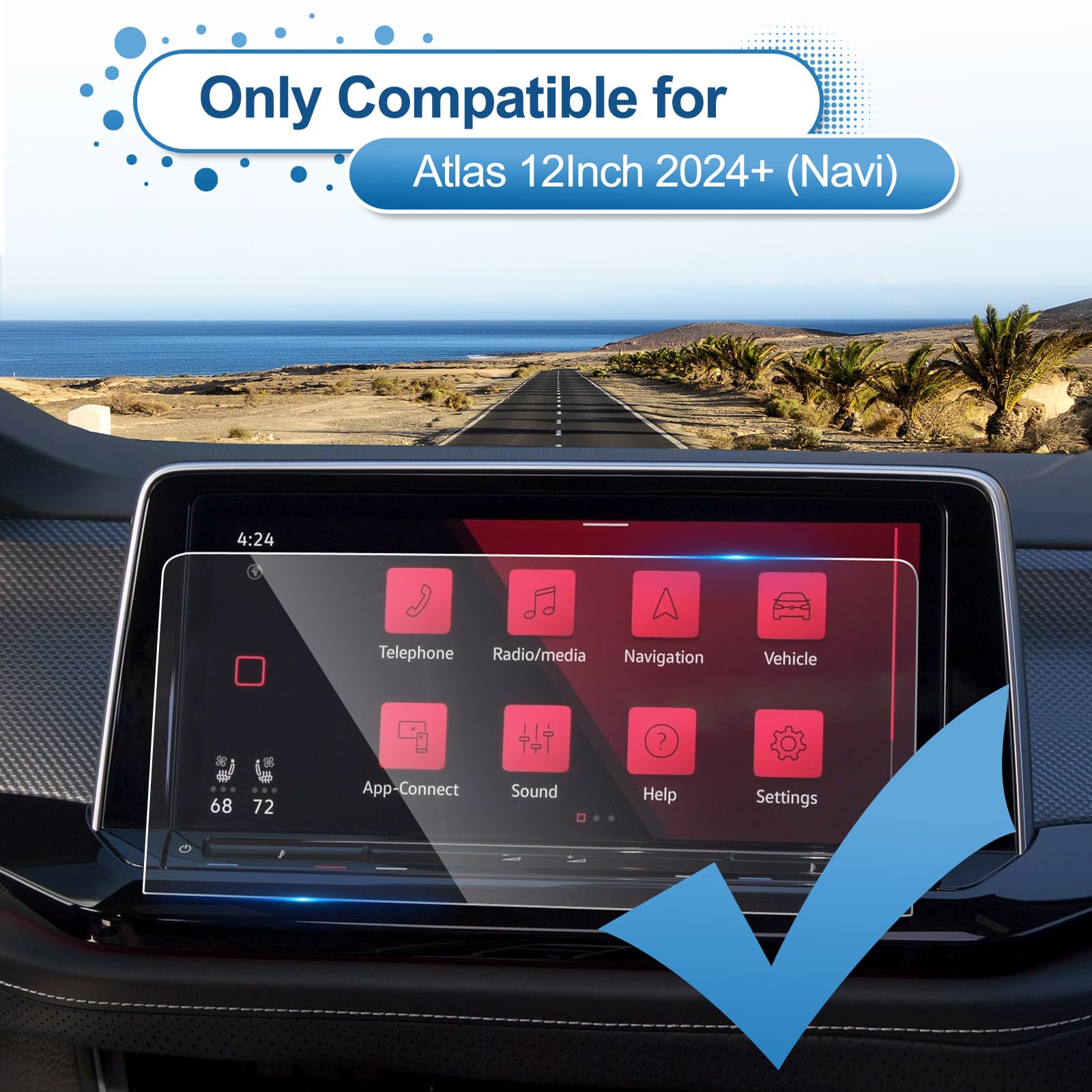 Coleya 2024 Atlas/Atlas Cross Sport Screen Protector For V Olkswagen Atlas (Se/Se With Technology/Sel/Sel Premium R Line) 12 Inc