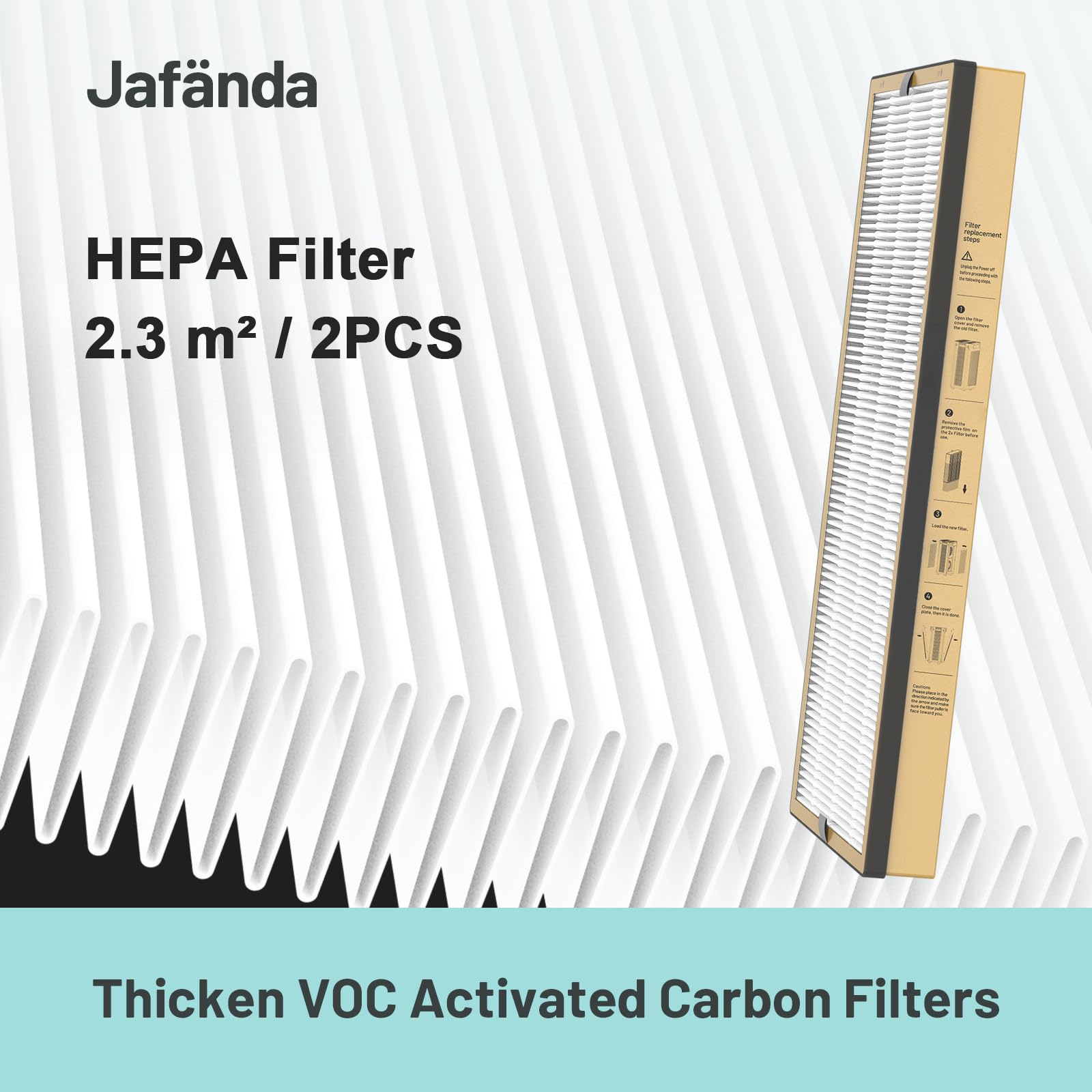 Jafnda Jf888 Replacement Filter, 2 Pack Voc Filters, With 4.4Lb Activated Carbon & Granular Sp Permanganate, Remove Formaldehyde