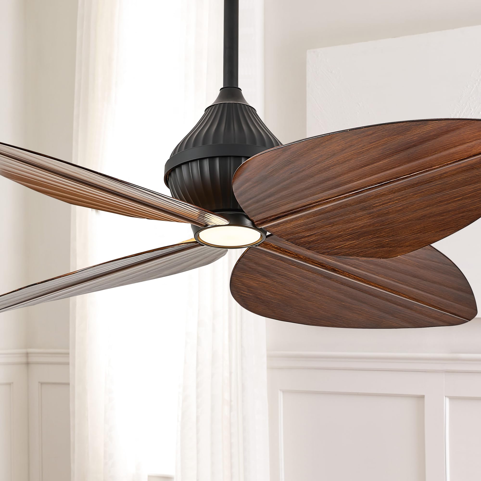 HEMLDAN 52 Ceiling Fan, Tropical Ceiling Fans with APP and Remote Control, Indoor Palm Leaf Ceiling Fans with Lights for Living 
