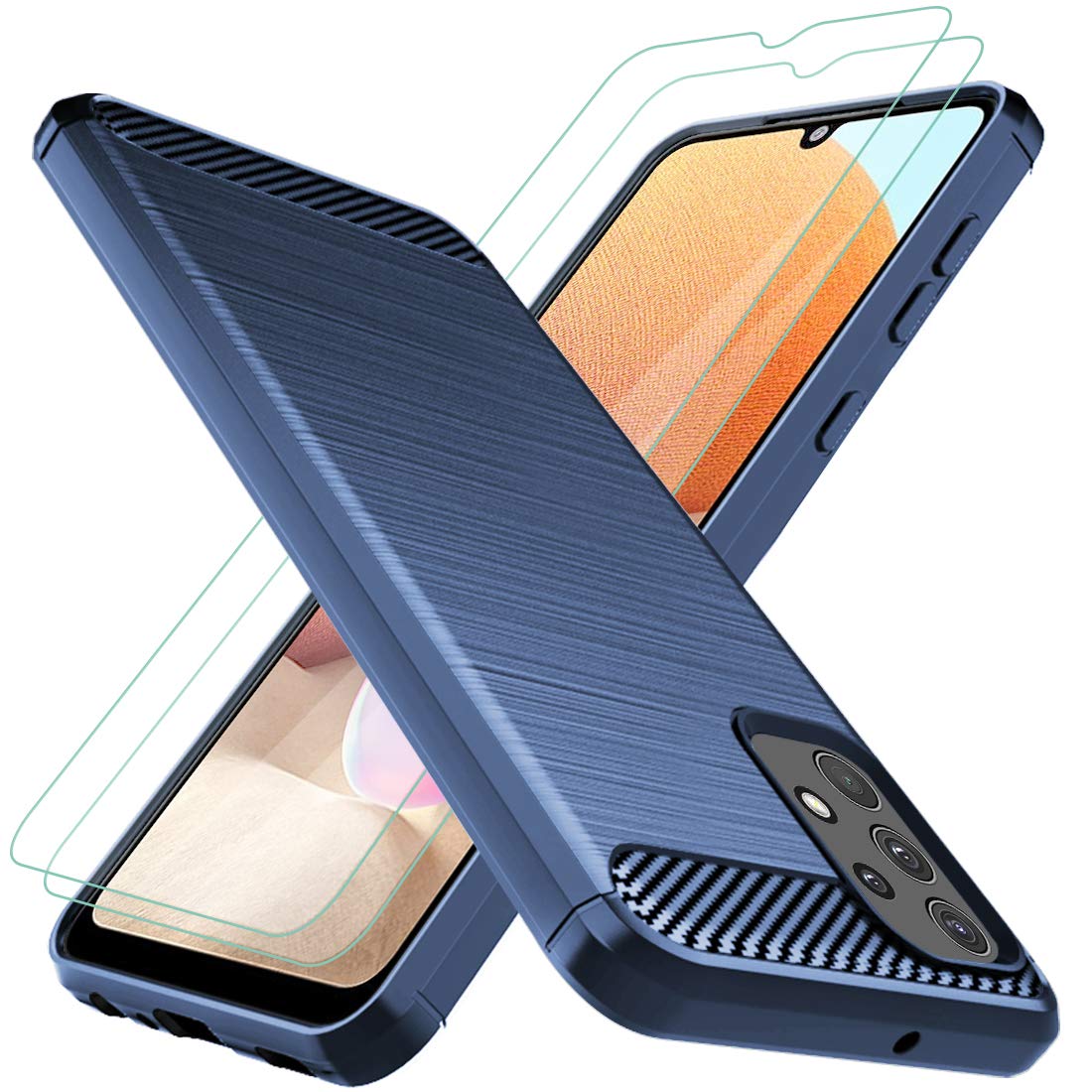 Osophter For Galaxy A32 4G Case,Samsung A32 4G Case With Screen Protector Shock Absorption Flexible Tpu Rubber Protective Cell P