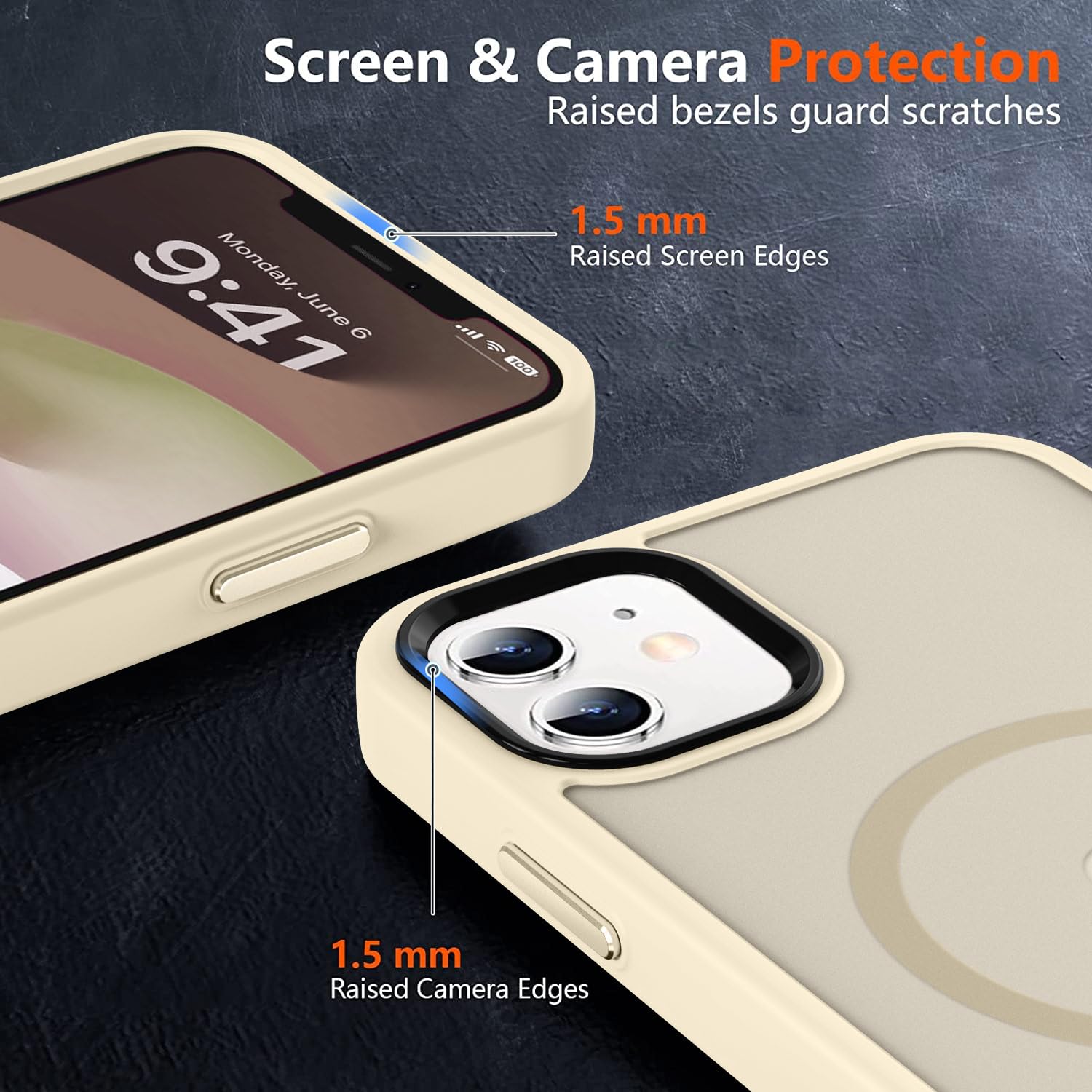 Mocca Strong Magnetic For Iphone 12 Case/Iphone 12 Pro Case, [Compatible With Magsafe][Mil Grade Drop Protection] Slim Shockproo