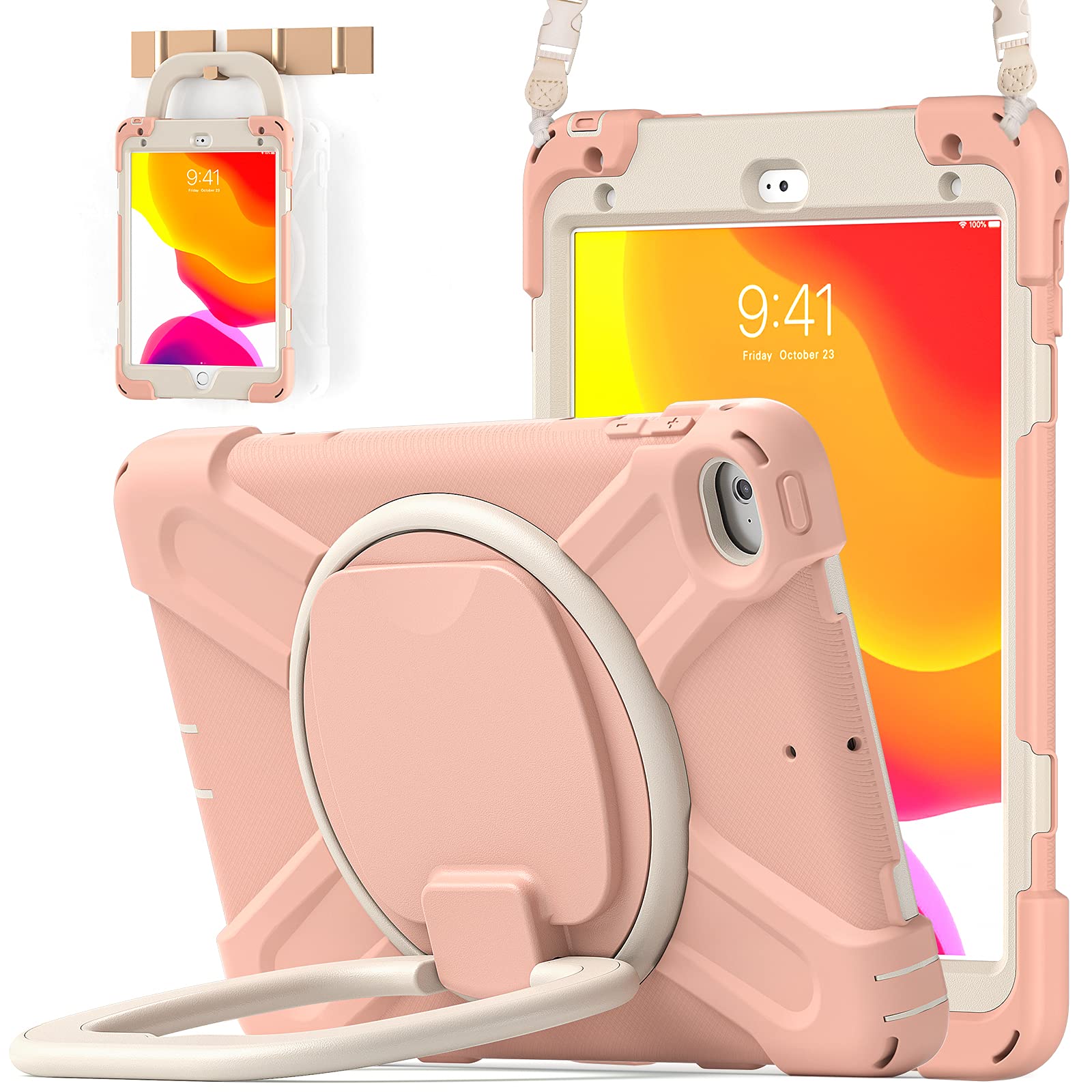 Batyue Ipad Mini 5 Case,Ipad Mini 4 Case, Heavy Shockproof Drop Case With Pencil Holder, 360 Swivel Stand, Shoulder Strap;Cover