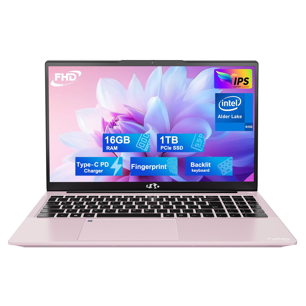 Nimo 15.6 Fhd Student Laptop, 16Gb Ram, 1Tb Ssd, Intel Pentium Quad Core N100(Beat To I3 1115G4, Up To 3.4Ghz), 2 Years Warranty