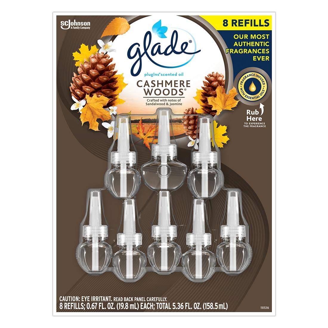 Glade Plug In Scented Oil Refills   Cashmere Woods Net Wt 5.36Fl Ounce , 5.36 Fl Ounce