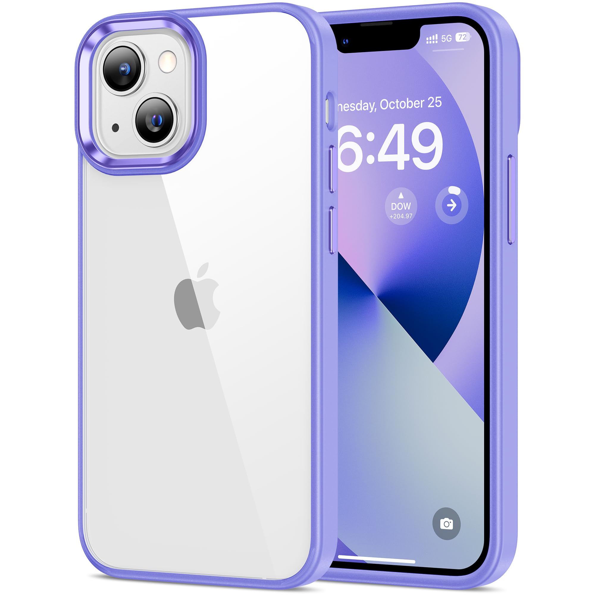 HOOMIL Case for iPhone 13 Mini 5.4-Inch, Non-Yellowing, Drop Protection, Anti-Scratch Transparent Hard Back Phone Cover - Light 