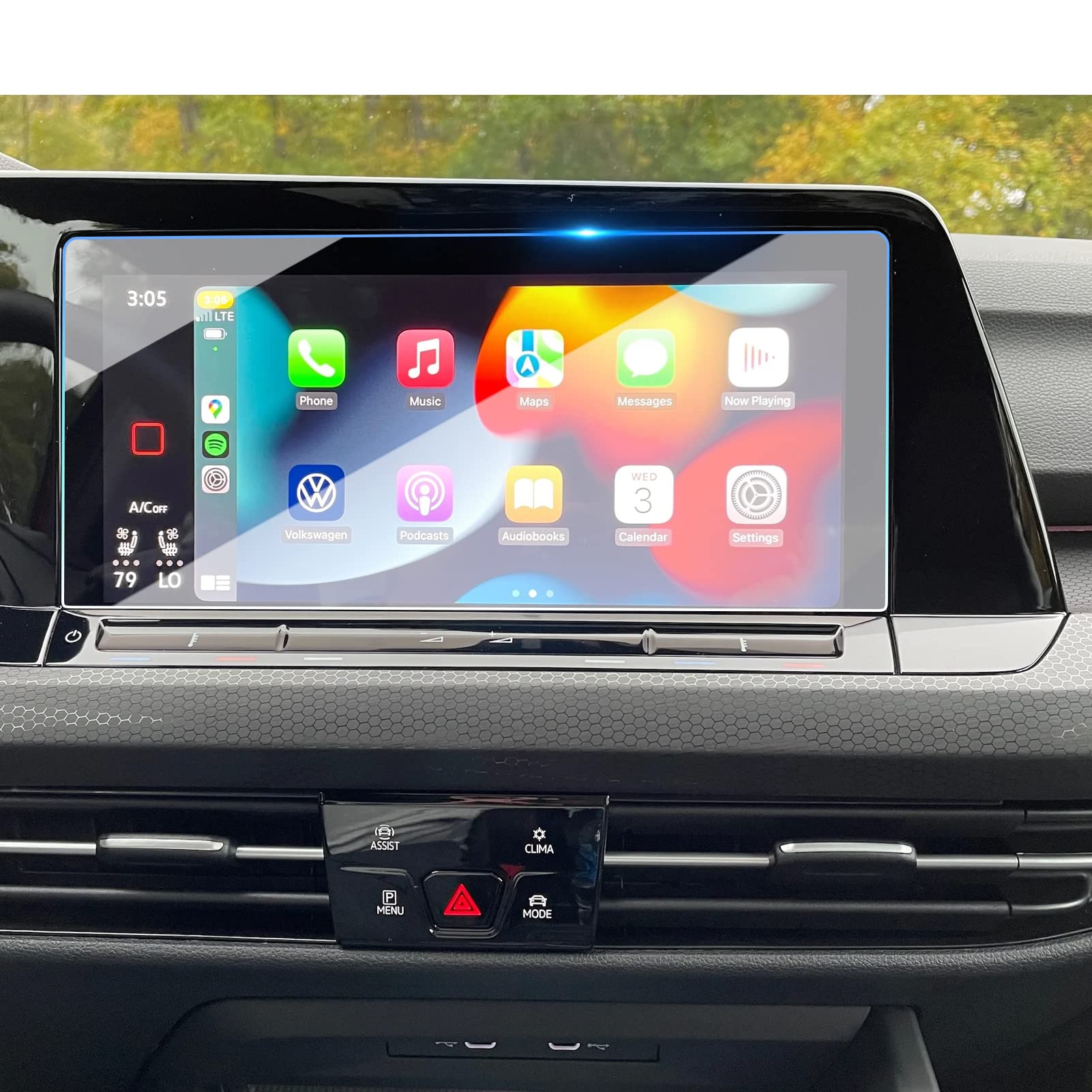 Ttcr Ii Compatible With 2022 2023 Volkswagen Golf Gti And Golf R Screen Protector 10 Inch, Tempered Glass Touchscreen Protector