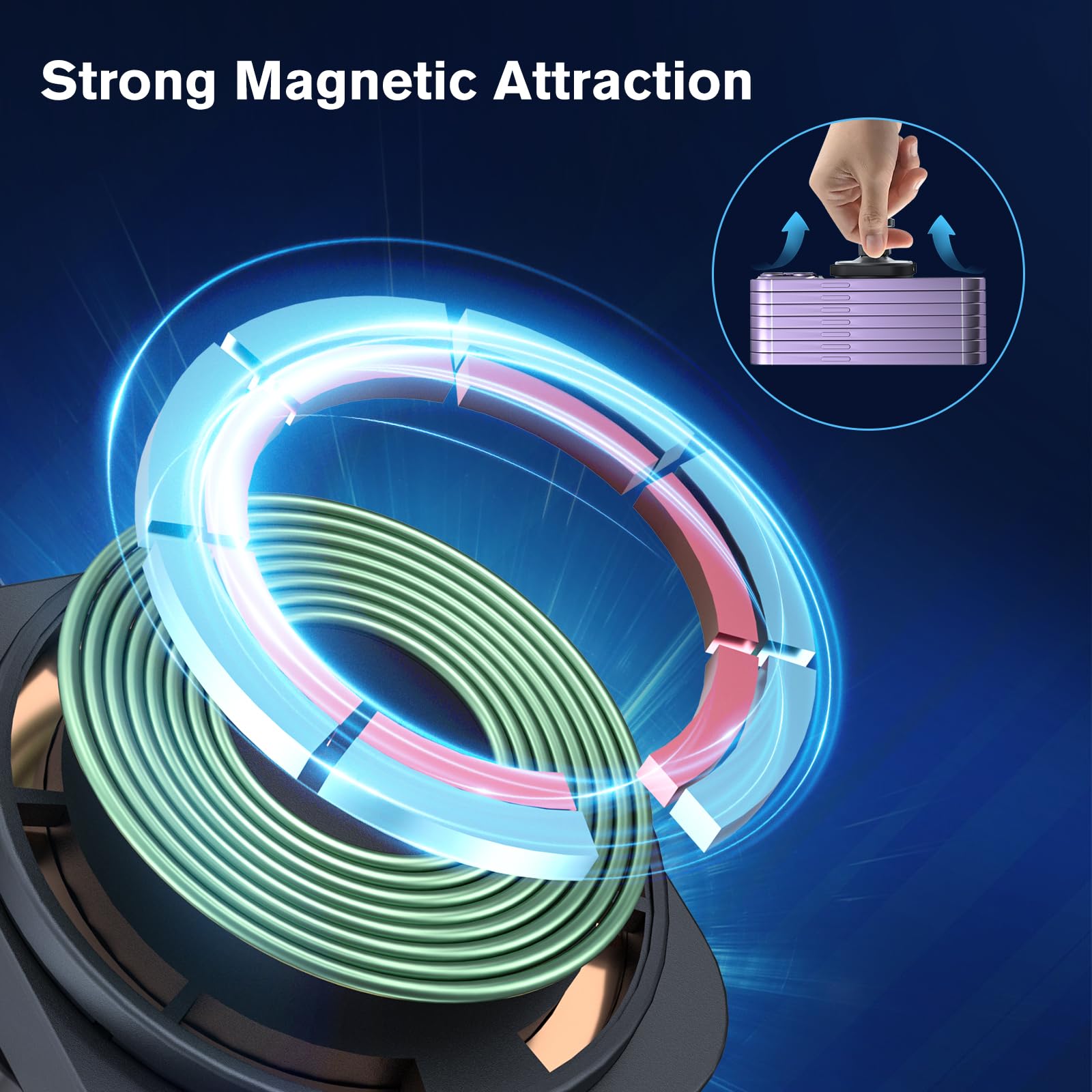 Ohlpro For Magsafe Car Mount, Super Strong Magnetic Wireless Car Charger Compatible With Iphone 16 Pro Max,16/15/14/13/12 Series