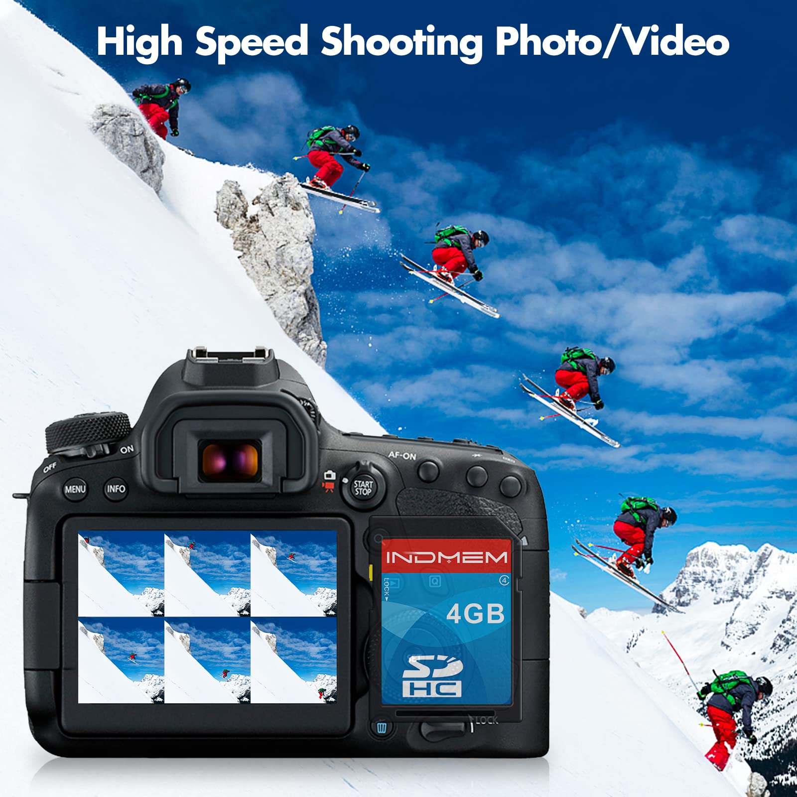 Indmem Sd Card 4Gb 5 Pack Sdhc Class 4 Flash Memory Card 4 Gb Digital Camera Cards