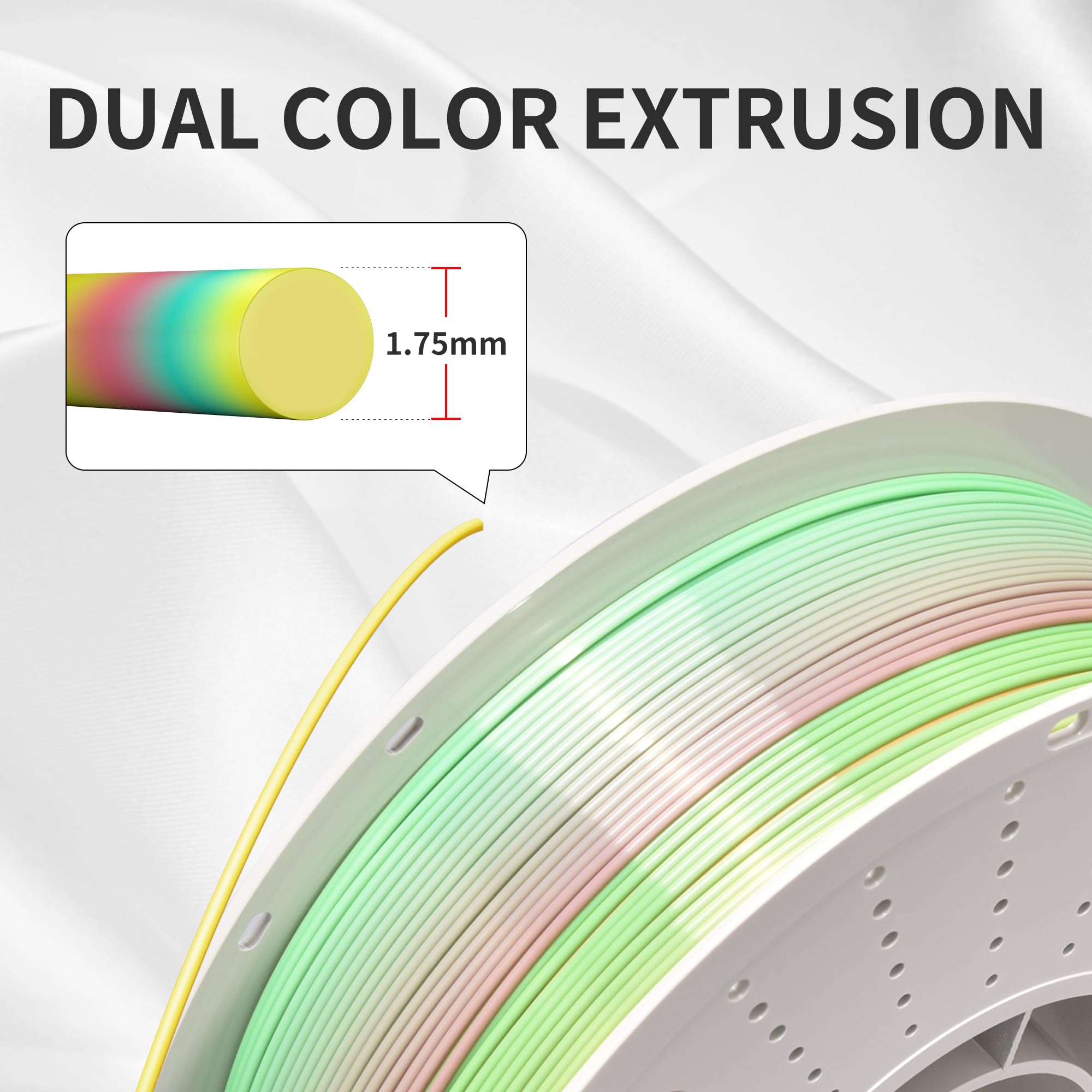 Pinball Silk Rainbow Pla Filament 1.75Mm, 3D Printer Multicolor Filament, Color Changing Filament 1Kg (2.2Lbs) 1 Spool, Dimensio