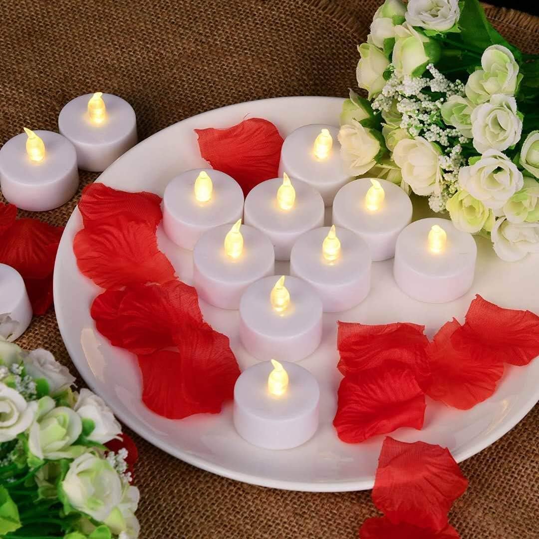 Led Tea Lights Flameless Candles: Battery Operated Bulk 100 Pack Realistic And Bright Flickering Long Lasting 200 Hours Electric