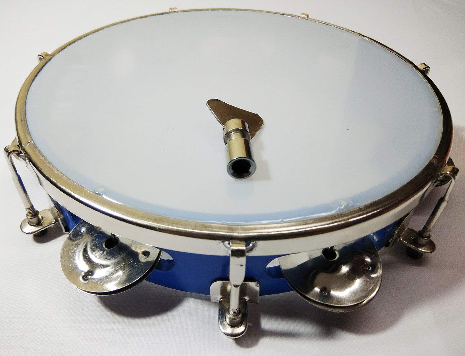 Music World  Tambourine Hand Percussion Musical Instrument 9 inch, Multi Colour
