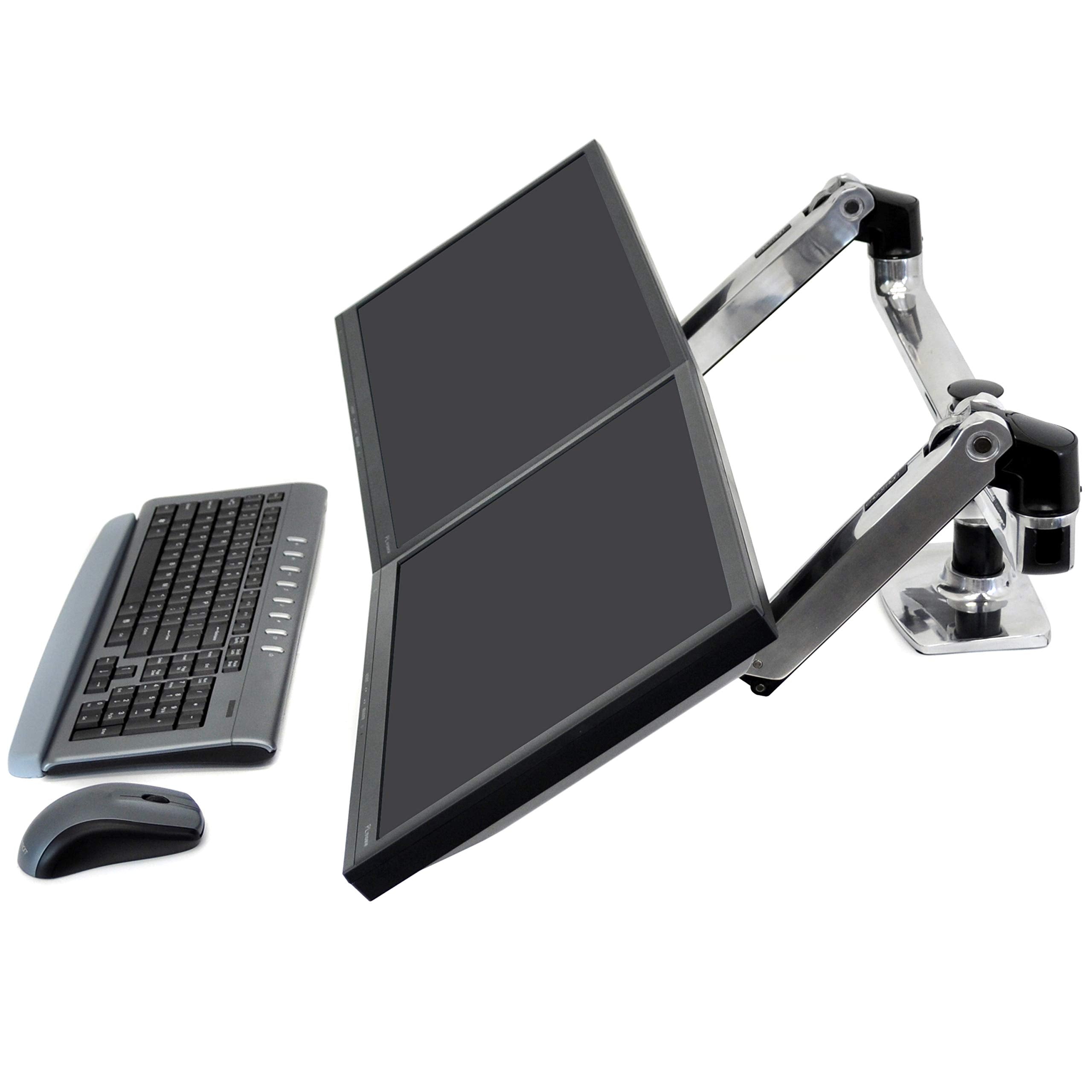 Ergotron � LX Dual Monitor Arm, VESA Desk Mount � for 2 Monitors Up to 27 Inches, 7 to 20 lbs Each � Polished Aluminum