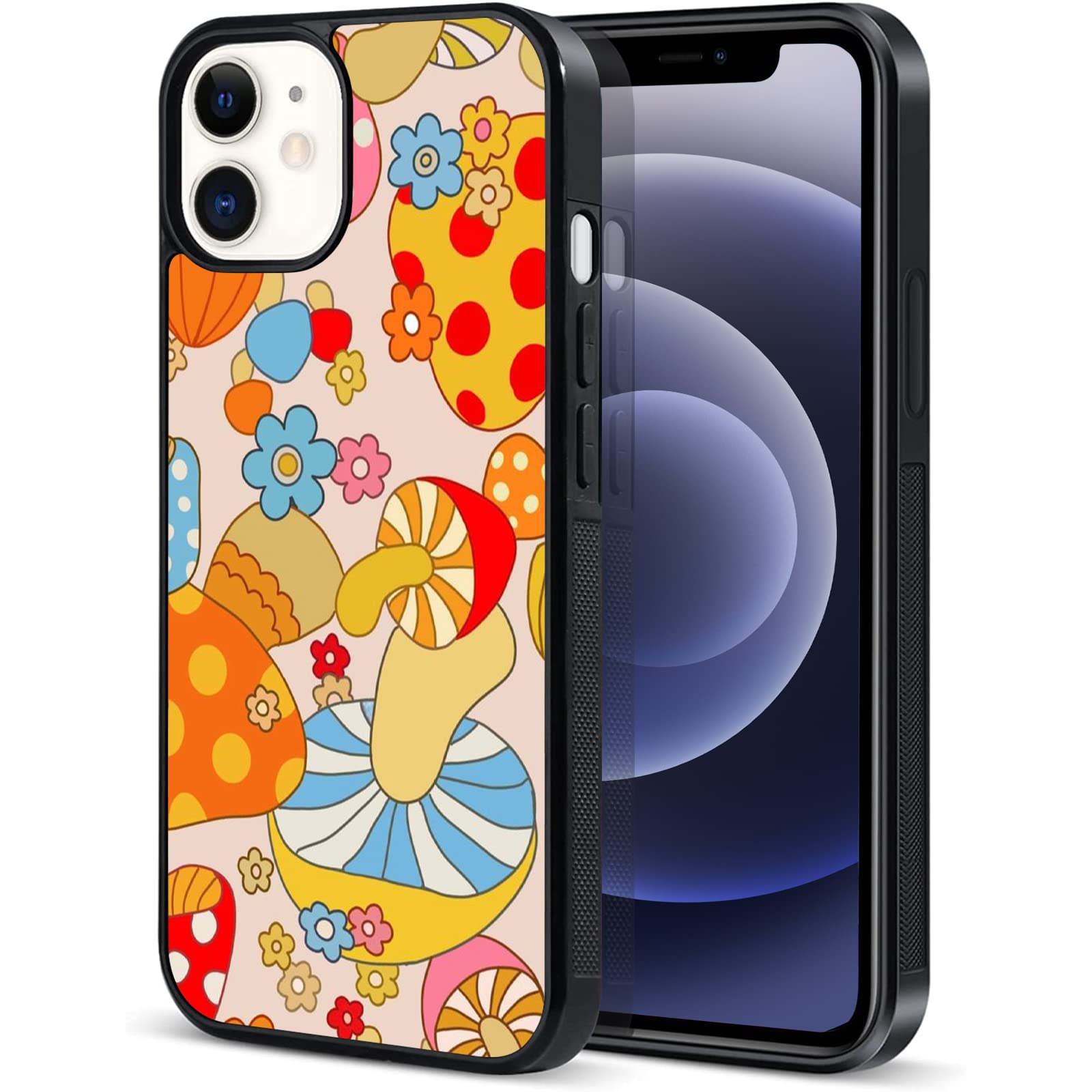 Unnkine Cute Flower Case For Iphone 13 Pro Max Girls Women Colorful Mushroom Design Soft Tpu Hard Back Shockproof Anti Scratch P