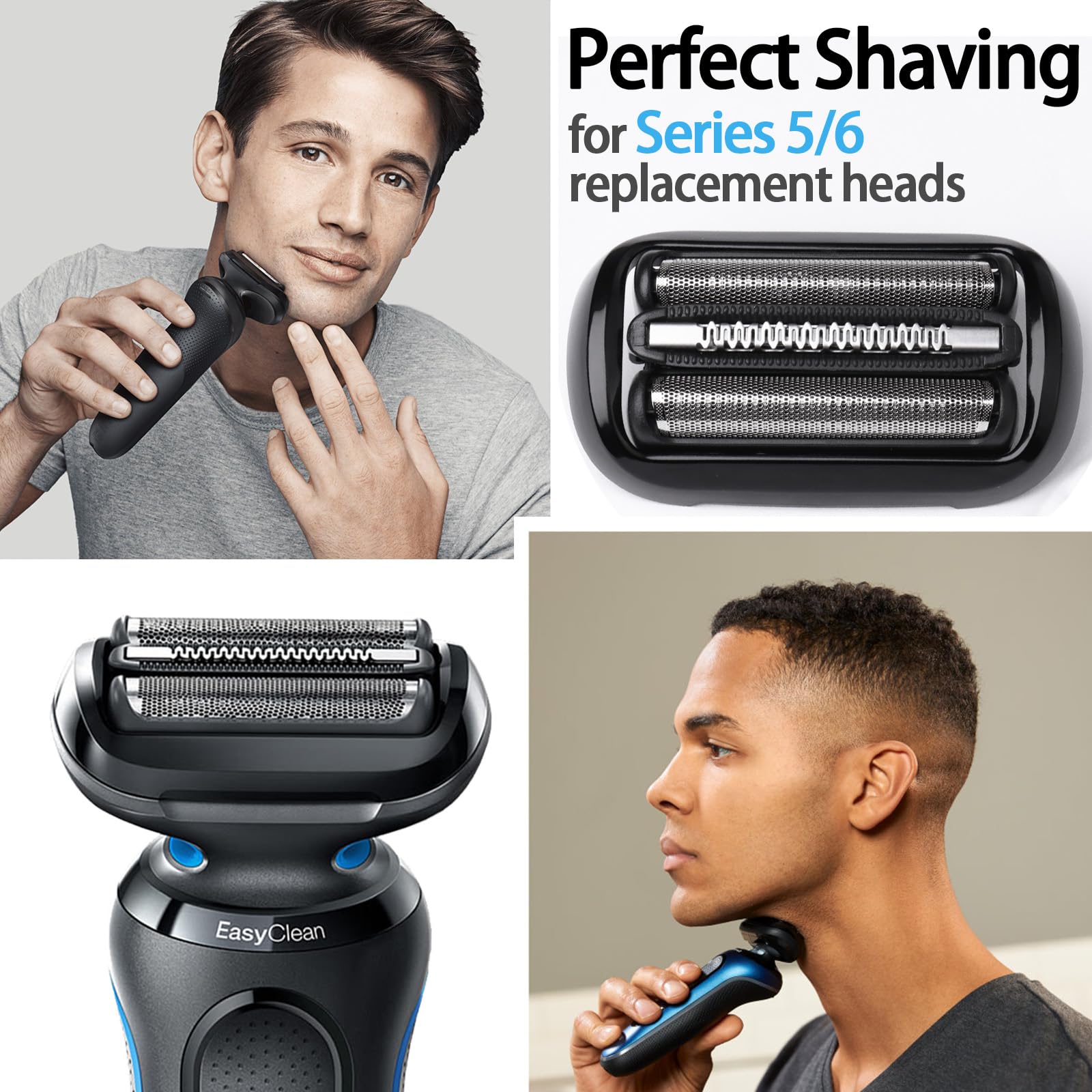 Frasam 2Pack 53B Series 5/6 Shaving Replacement Heads For Braun S5 S6 Eletric Shavers(New Gens) 6020S, 6040Cs, 6072Cc, 6075Cc, 6