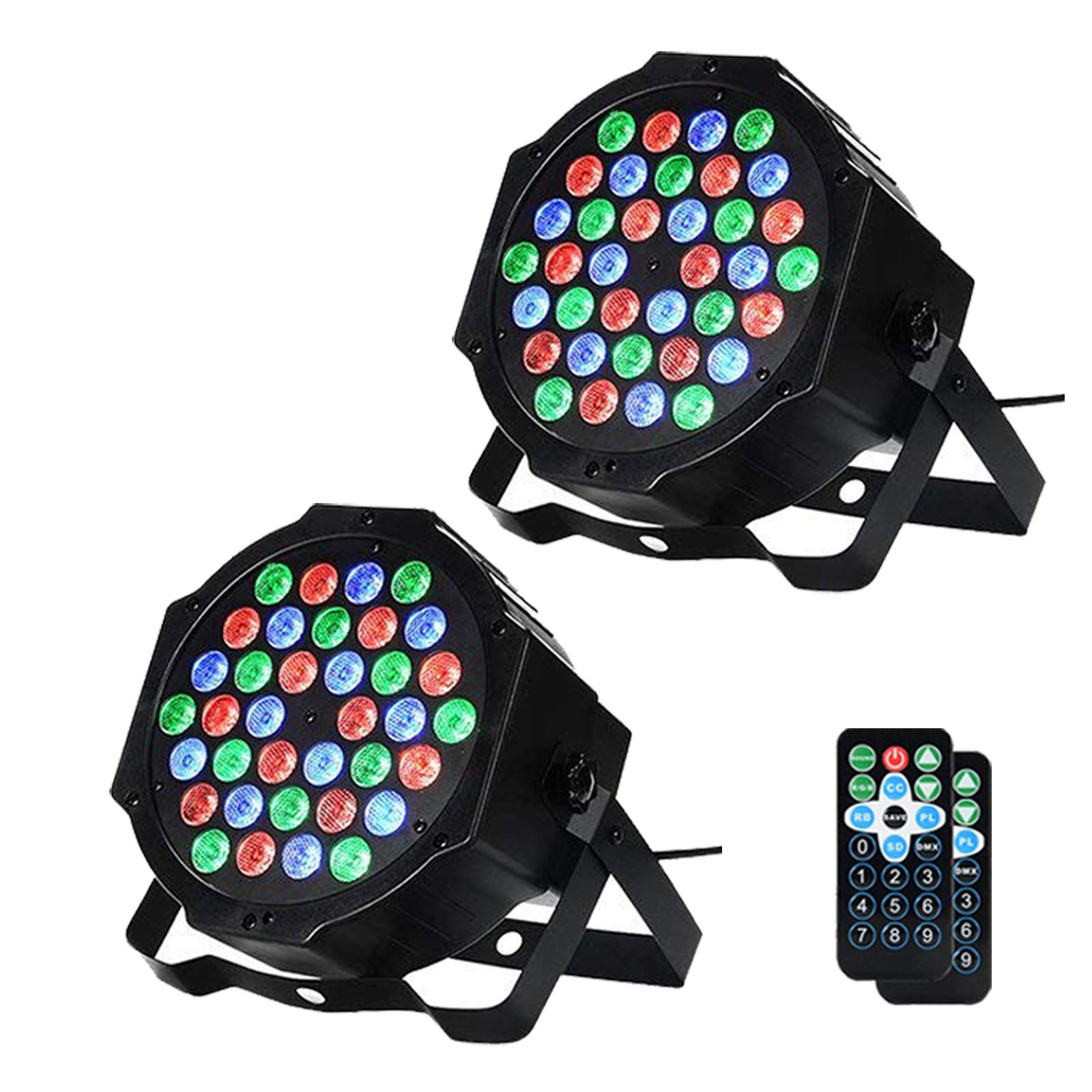 Lunsy Dj Lights, 36 Led Par Lights Stage Lights With Sound Activated Remote Control & Dmx Control, Stage Lighting Uplights For W
