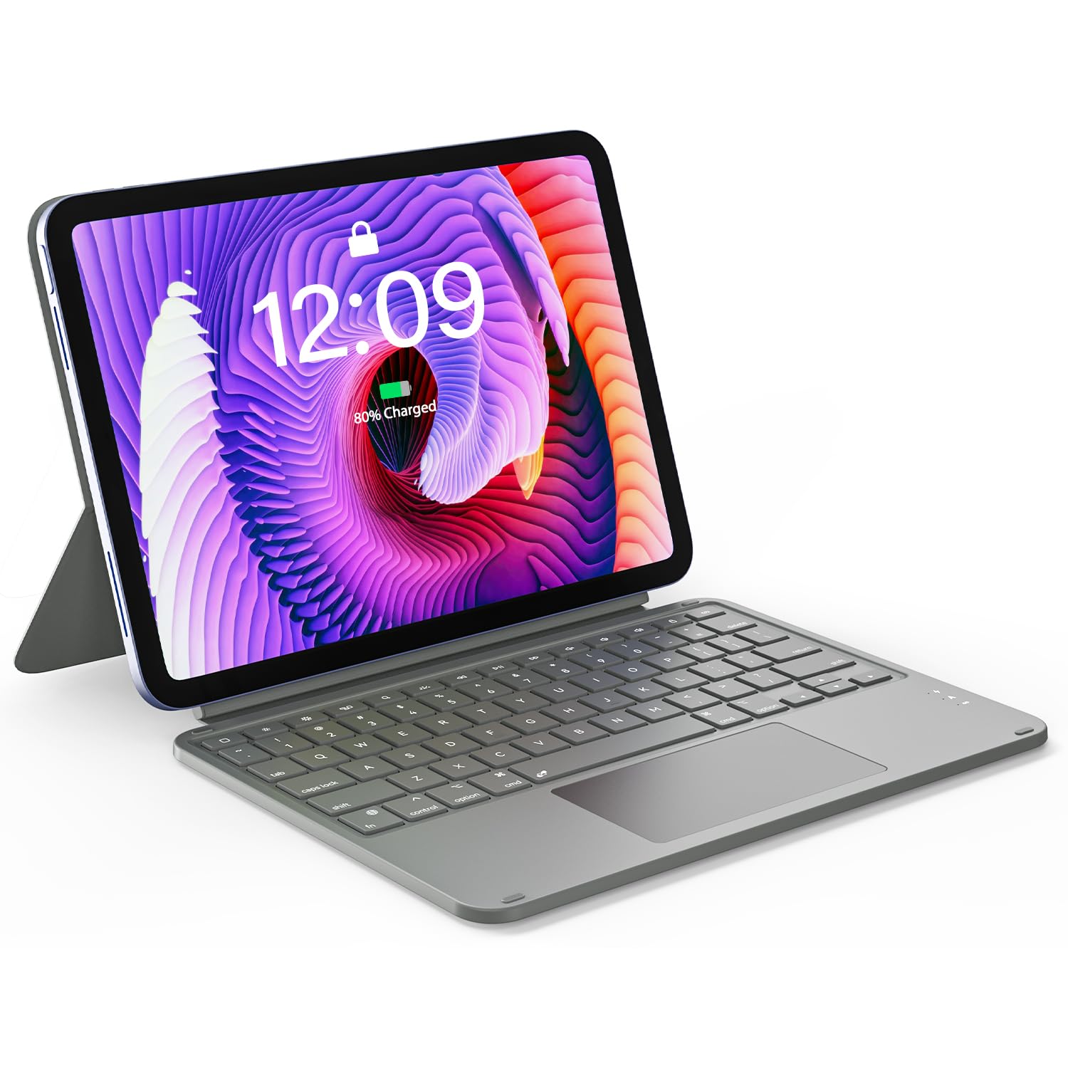 AUSDOM iPad 10th Generation Keyboard, Multi-Touch Trackpad Keyboard with Magnetic Split Stand Case, Rechargeable Wireless Keyboa