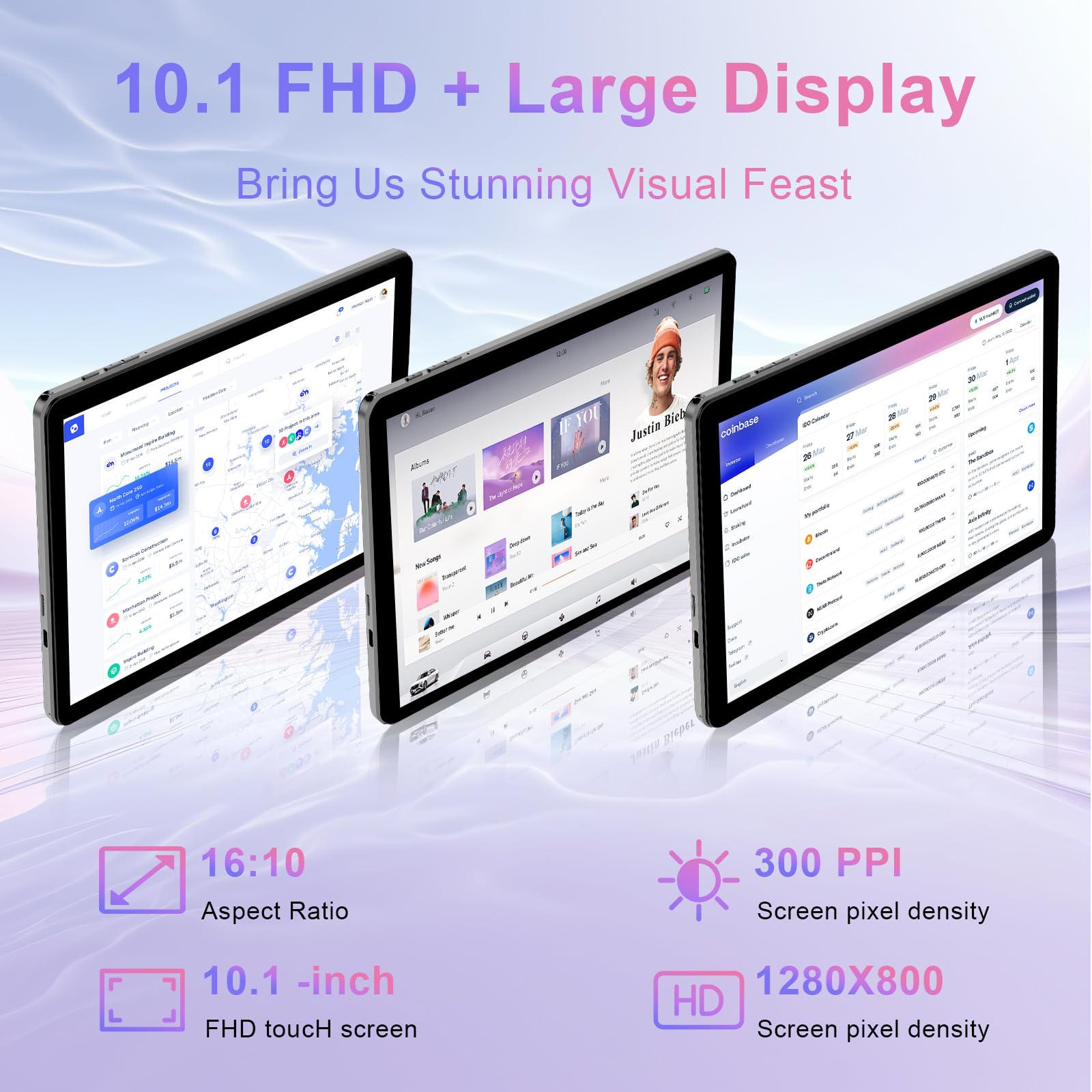 Android 14 Tablet 10 Inch Tablet, 6Gb Ram 64Gb Rom 1Tb Expansion, 6000Mah Battery, 1280X800 Ips Hd, Gps, Wifi 6, Bluetooth 5.0,