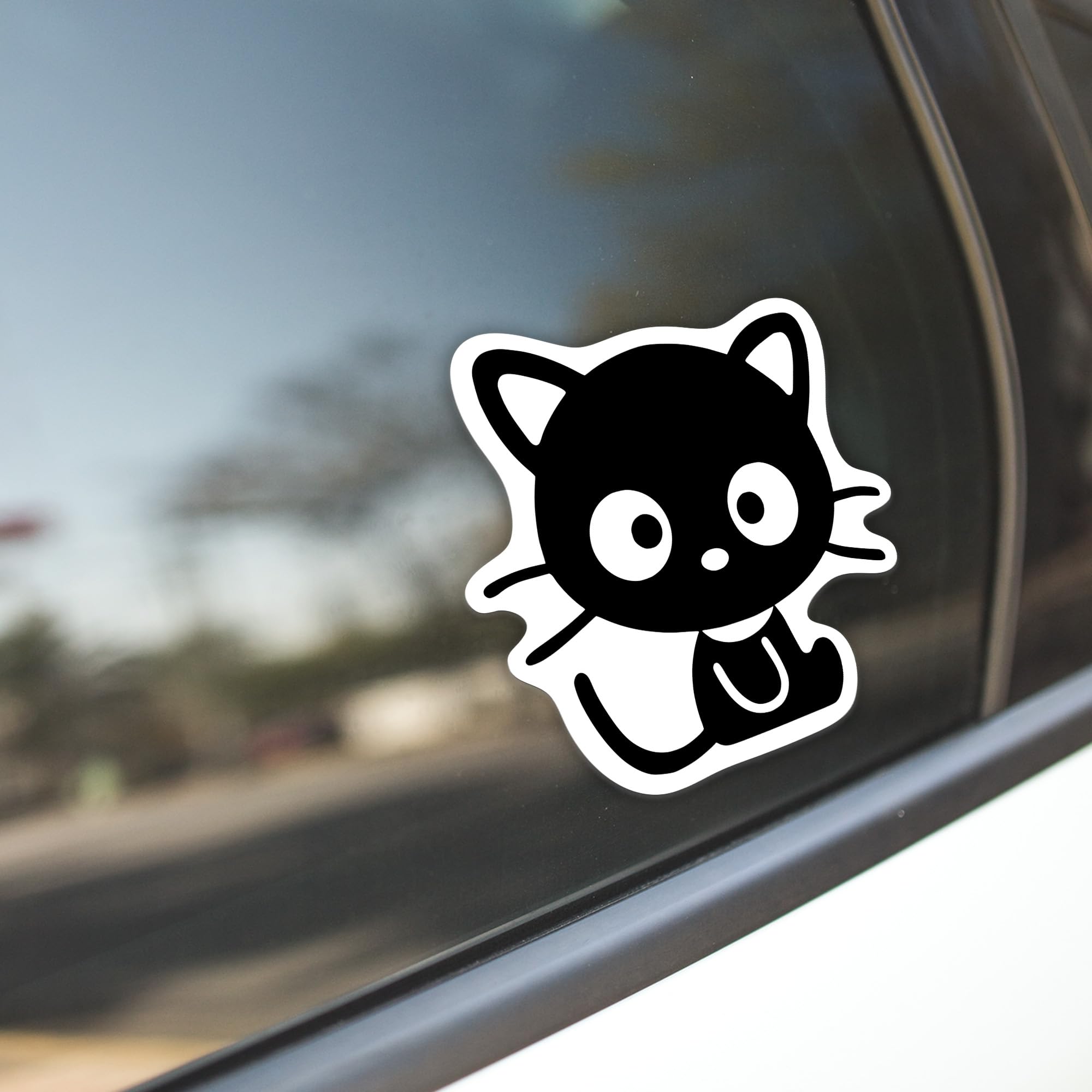 Cute Kitty Cat Vinyl Decal Sticker | Cars Trucks Vans Walls Laptops Cups | Black On White Background | 5.5 Inches | Kcd1315