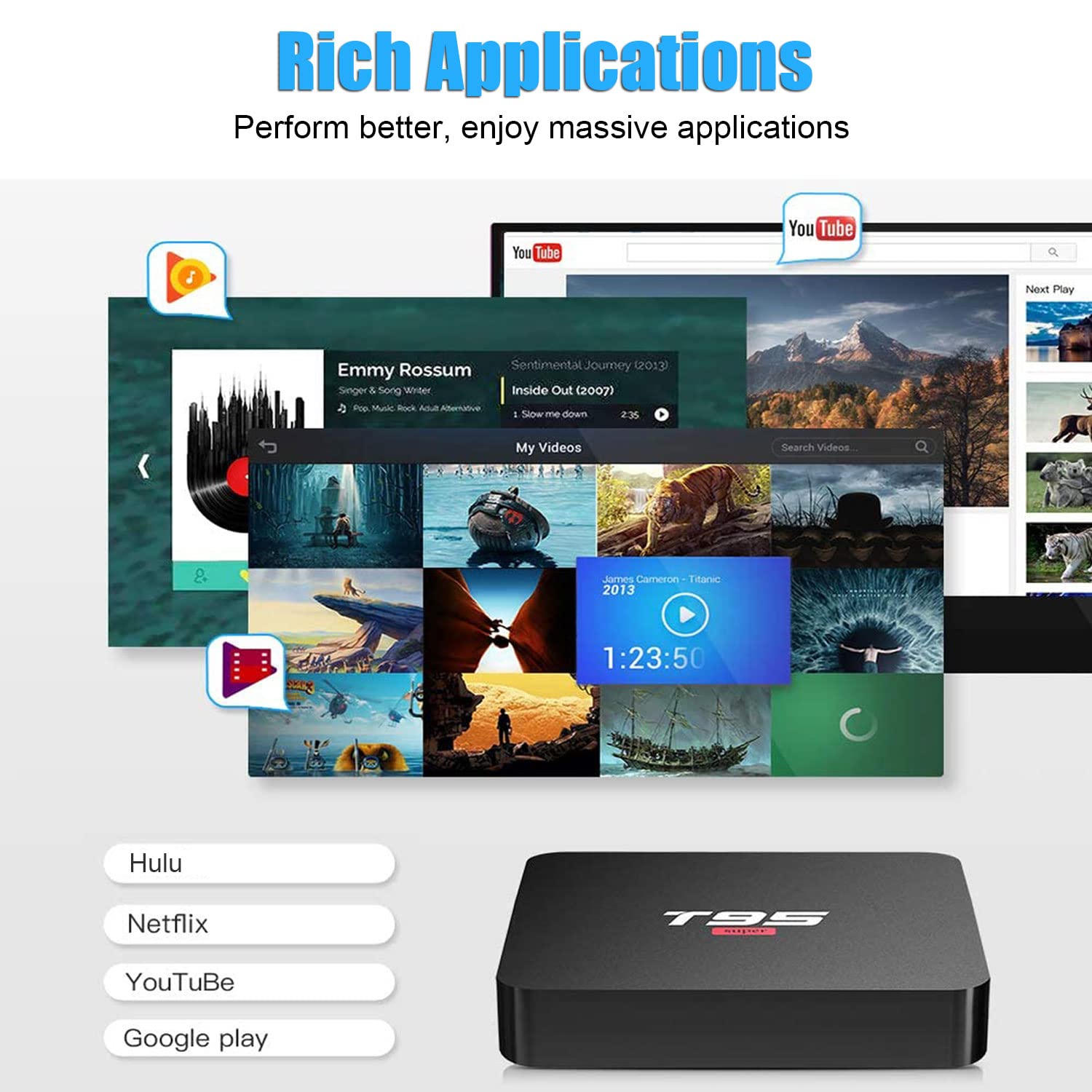 Android Tv Box 10.0, T95 Super Android Tv Box 2Gb Ram 16Gb Rom Quad Core Media Player, Support 2.4Ghz Wifi 4K H.265 3D Usb 2.0, Smart Tv Box Android Box For Tv