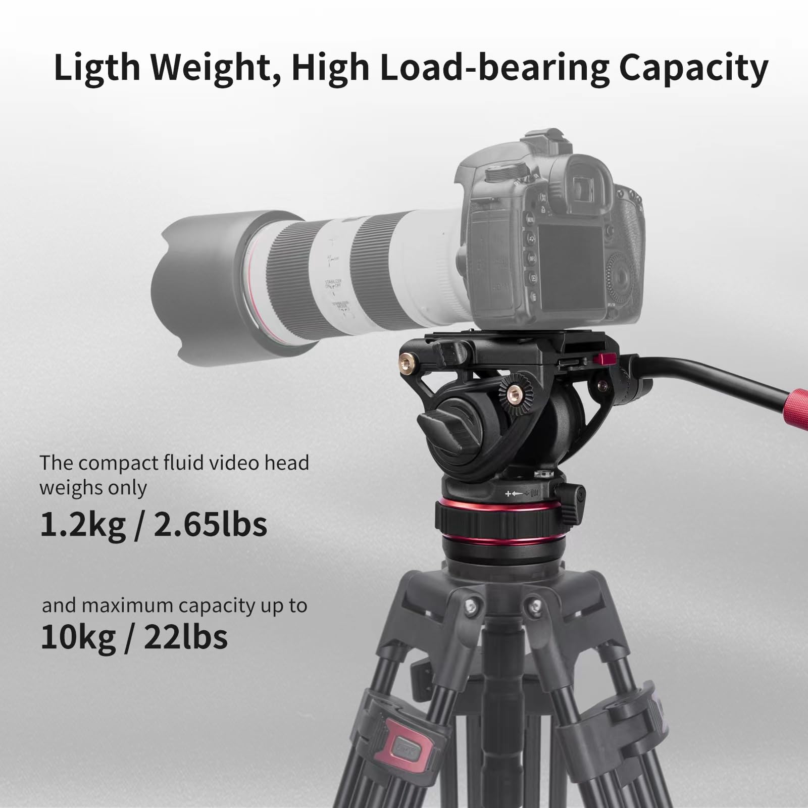 Avella Video Tripod Fluid Head With Quick Release Plate, Compatible With Dji Rs Gimbals Manfrotto,Max Load 22Lb/10Kg For Video Canon Nikon Sony Olympus Panasonic Dslr Camera, V510