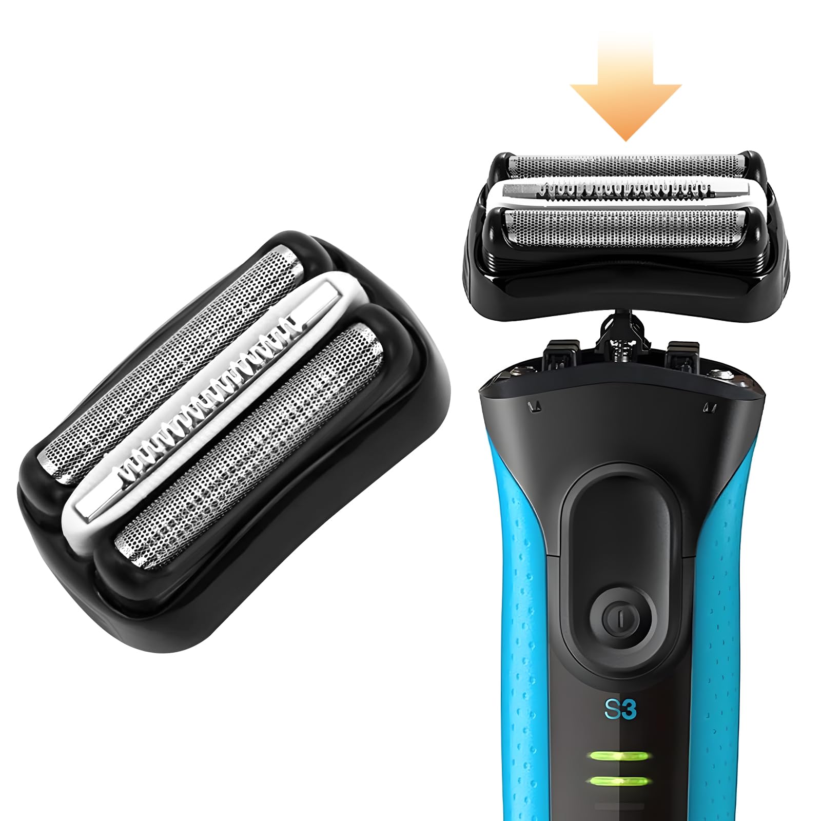 32B Series 3 Electric Shaver Replacement Head Accessories For Braun S3 Foil & Cutter Razor Heads, Applicable For Braun S3 3040S