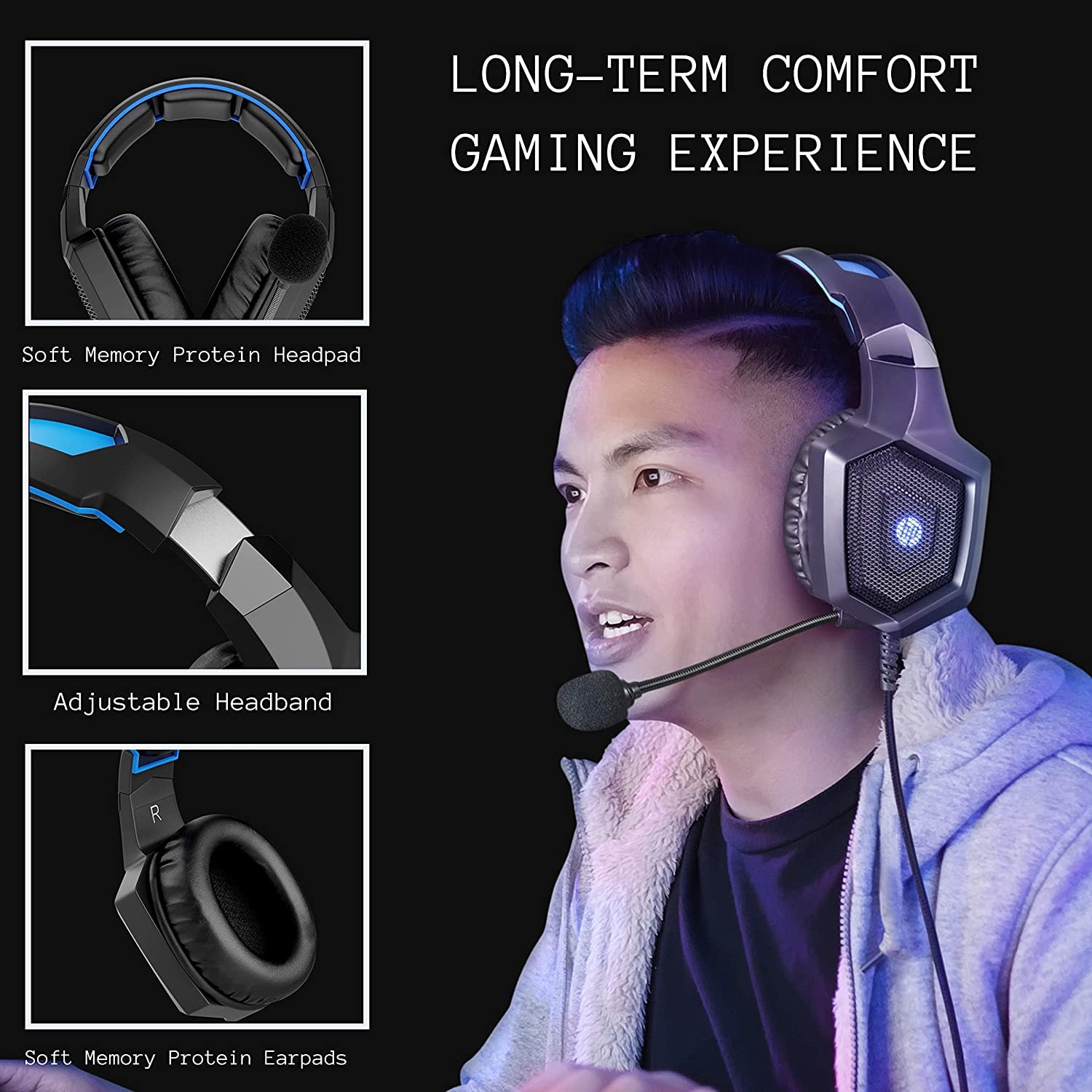 Hp Usb Gaming Headset Pc Over Ear Headphones 7.1 Surround Sound With Mic For Pc/Mac/Laptop Gamer Headset With Noise Cancelling M