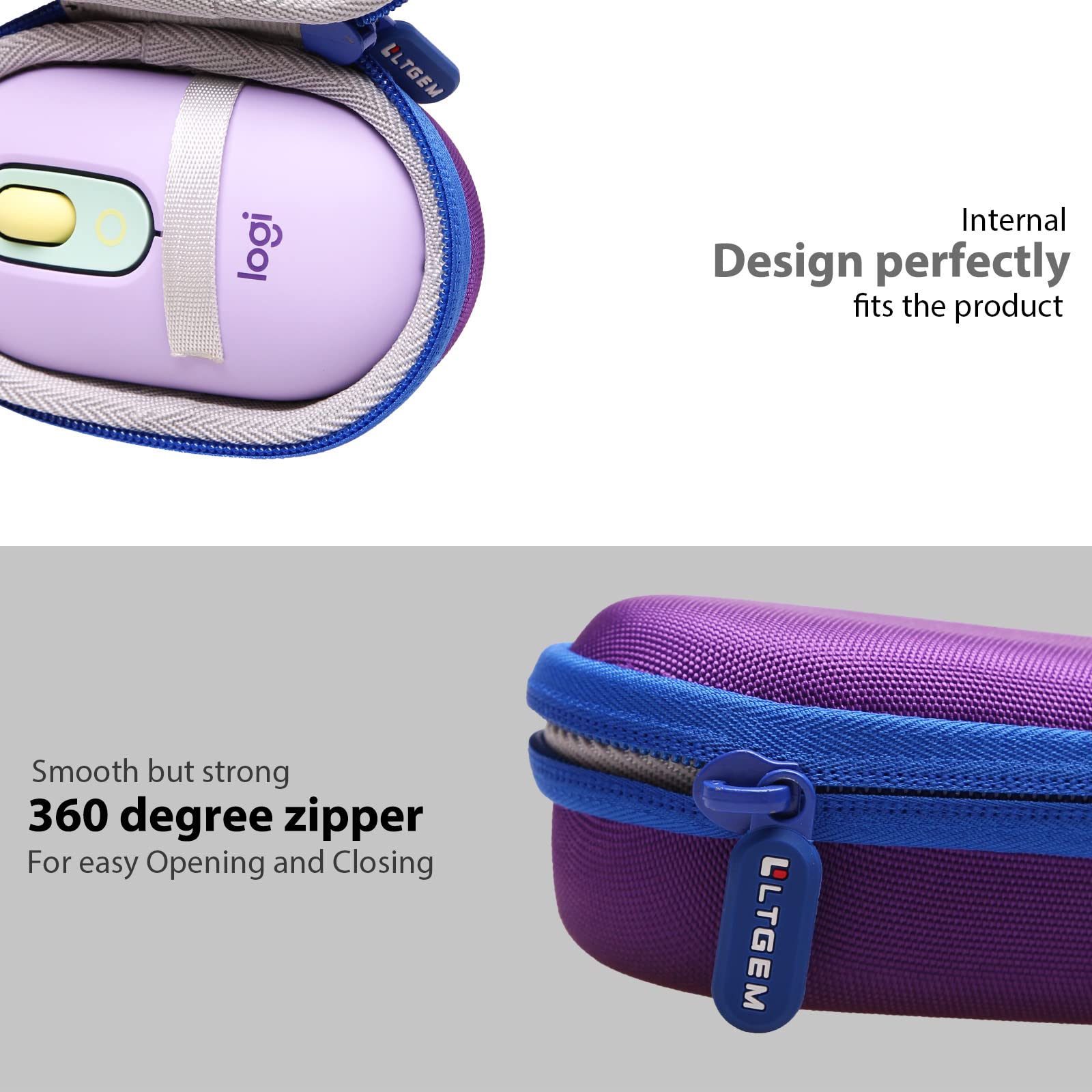 Ltgem Case Compatible With Logitech Pop & Pebble Mouse 2 M350S/M350/M355/M340/I345 Mouse, Purple
