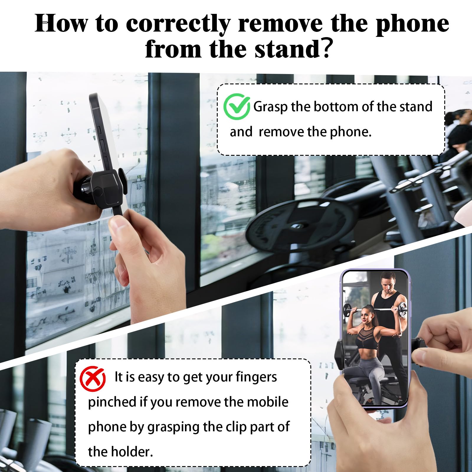 Magnetic Phone Holder Suitable For Gym, 360 Adjustable, Heavy Duty Magnet Phone Mount For Gym Workout Record, Shoot Hands-Free V