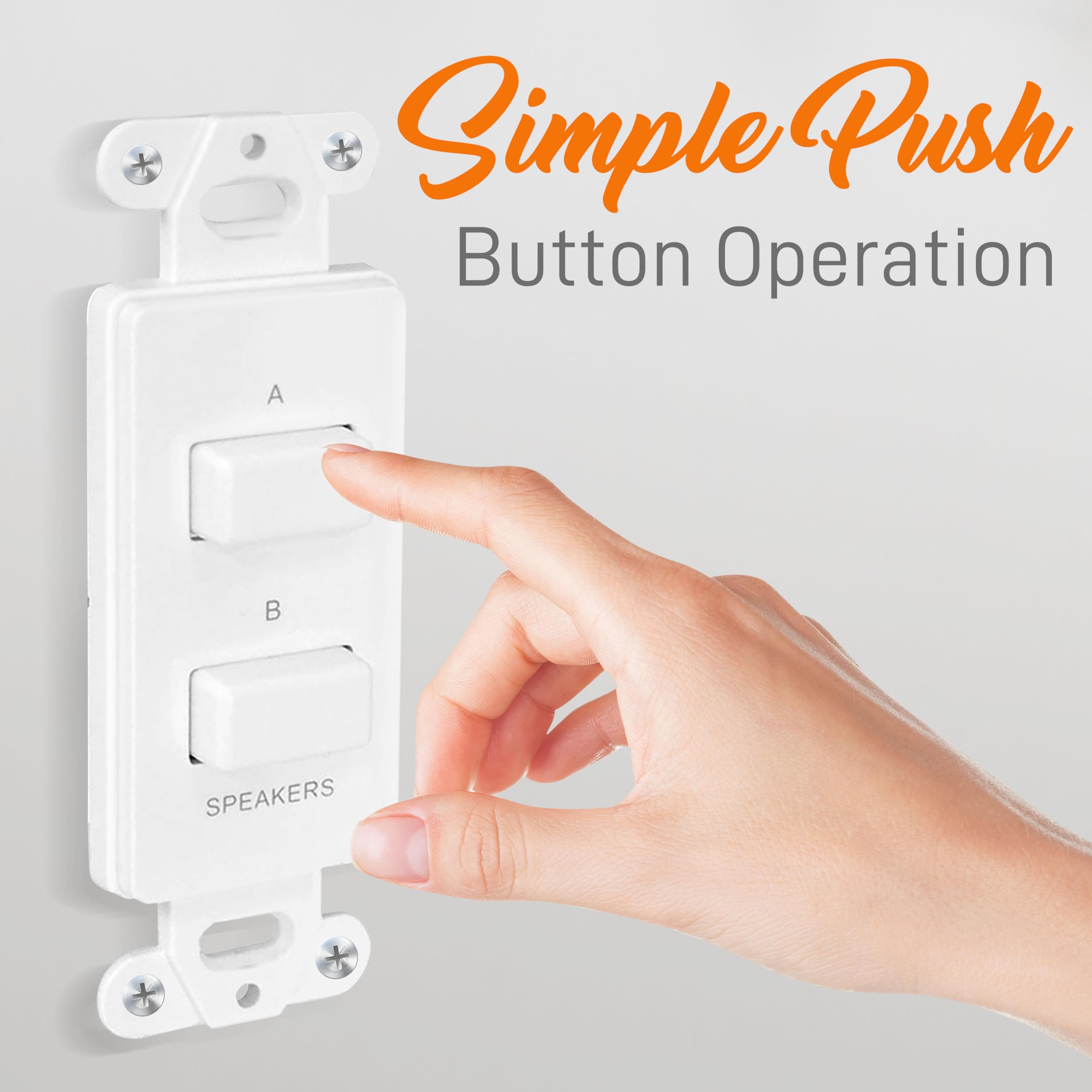 In Wall Speaker Selector Switch   Home Audio 2 Channel A/B Dual Channel Speakers Controller Pod Box   Control And Activates (2)