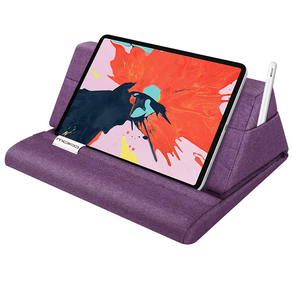 MoKo Tablet Pillow Stand, Soft Bed Pillow Holder, Fits up to 11' Pad, Fit with iPad 10th,iPad Pro 11 2022, New iPad Air 4/3, iPad Pro 11/10.5/9.7, Mini 5 4, Galaxy Tab S9/S9+,Purple
