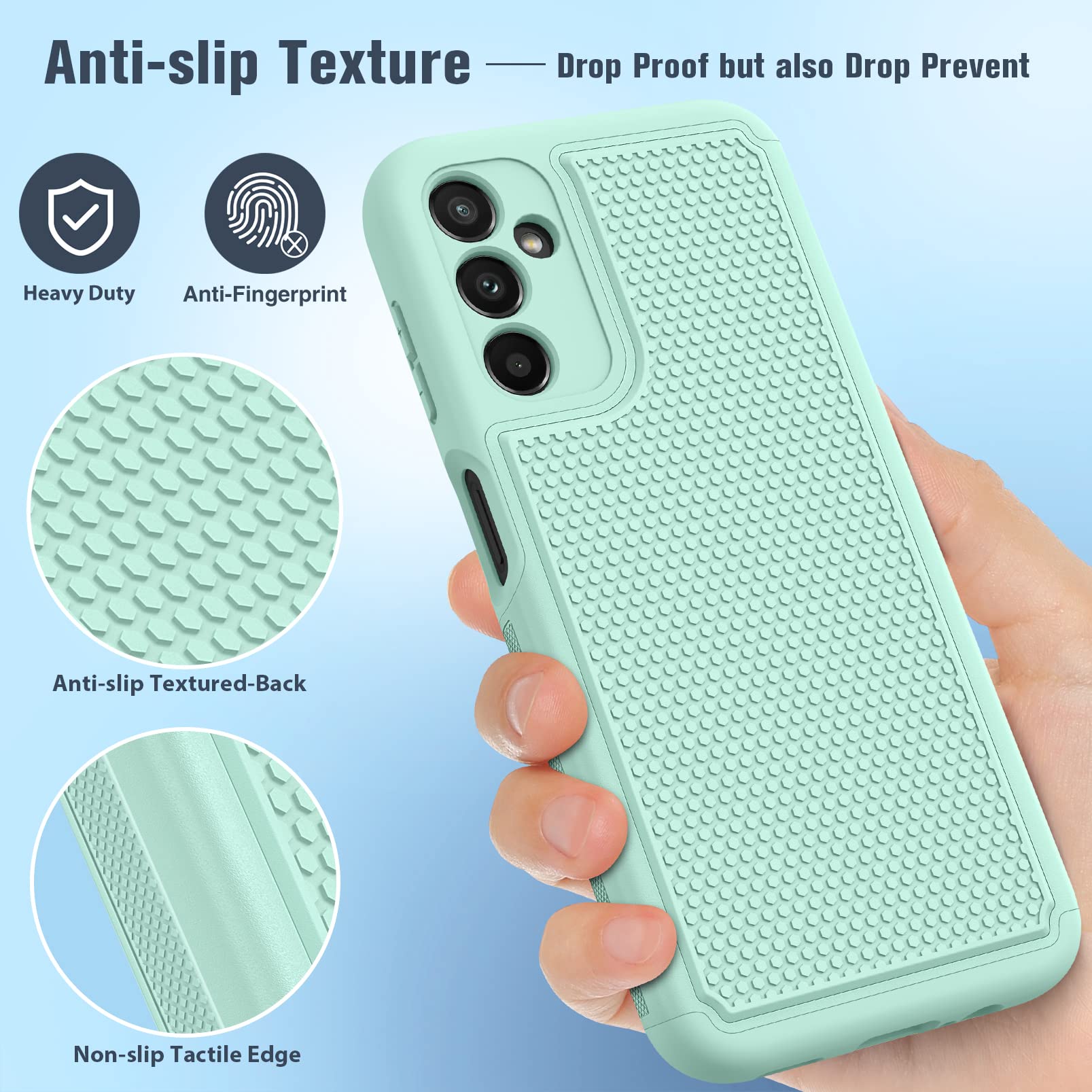 Fntcase For Samsung Galaxy A14 5G Case: Dual Layer Protective Heavy Duty Cell Phone Cover Shockproof Rugged With Non Slip Textur