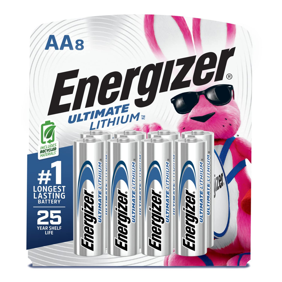 Energizer Aa Lithium Batteries, World'S Longest Lasting Double A Battery, Ultimate Lithium (8 Battery Count)