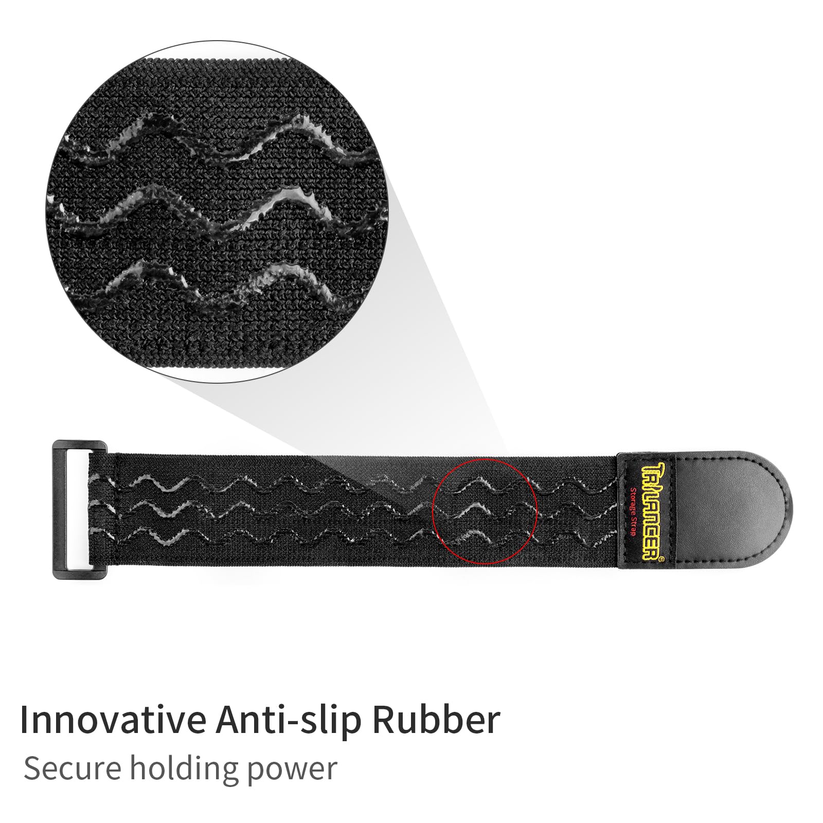 Trilancer Elastic Cinch Straps With Anti Slip Strips, 12 X 2(8 Pack) Heavy Duty Multipurpose Hook And Loop Straps For Extension