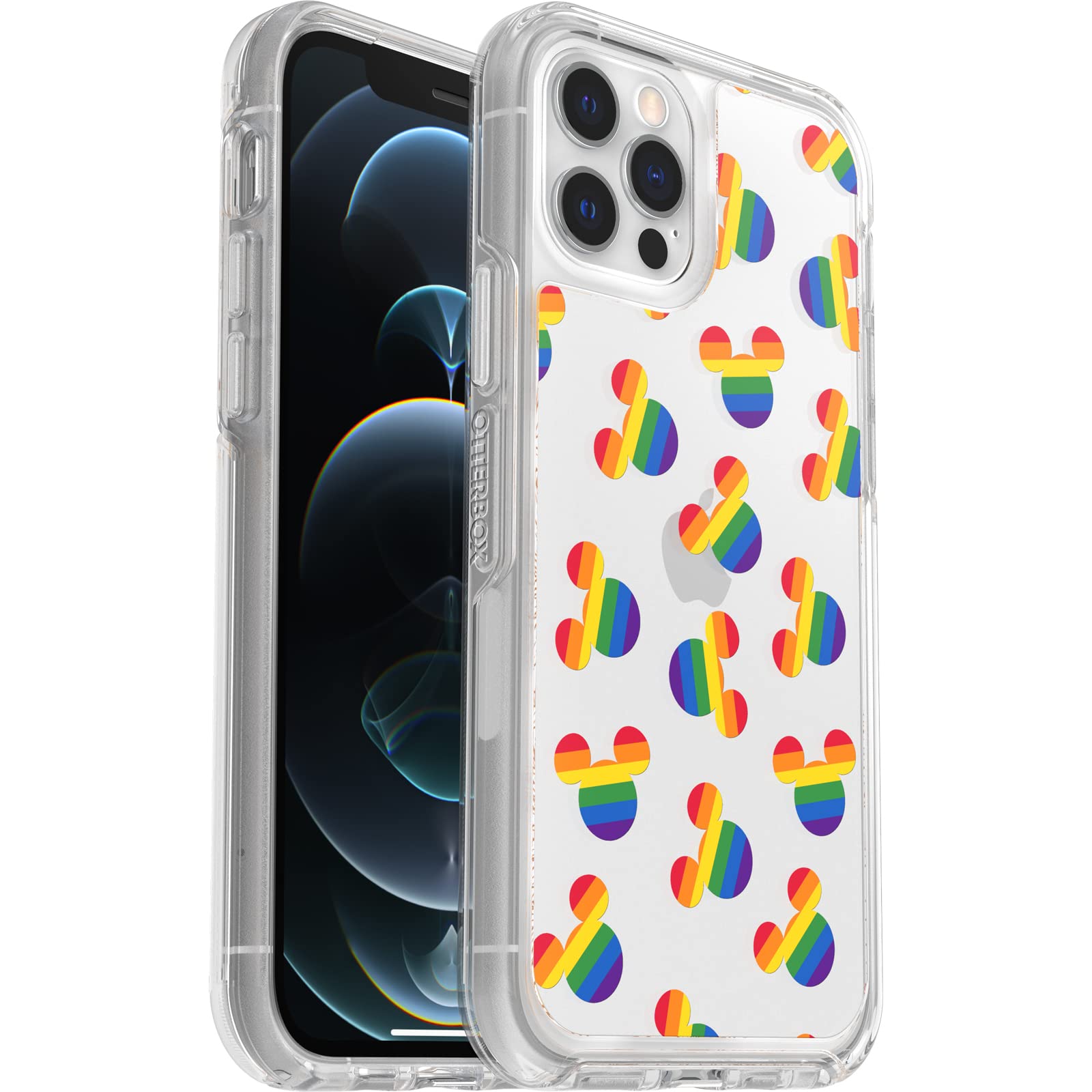 Otterbox Iphone 12 And 12 Pro Symmetry Series Series Case   Mickey Pride, Ultra Sleek, Wireless Charging Compatible, Raised Edge