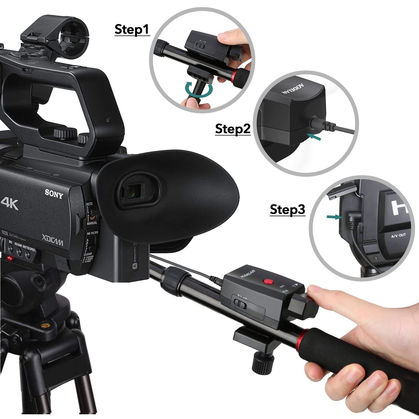 Camera Zoom Control Remote Controller, Camcorder Lanc Terminal Tripod Record Zoom Video For Sony 190P, 150P, Vx2000E, 2100E, Can