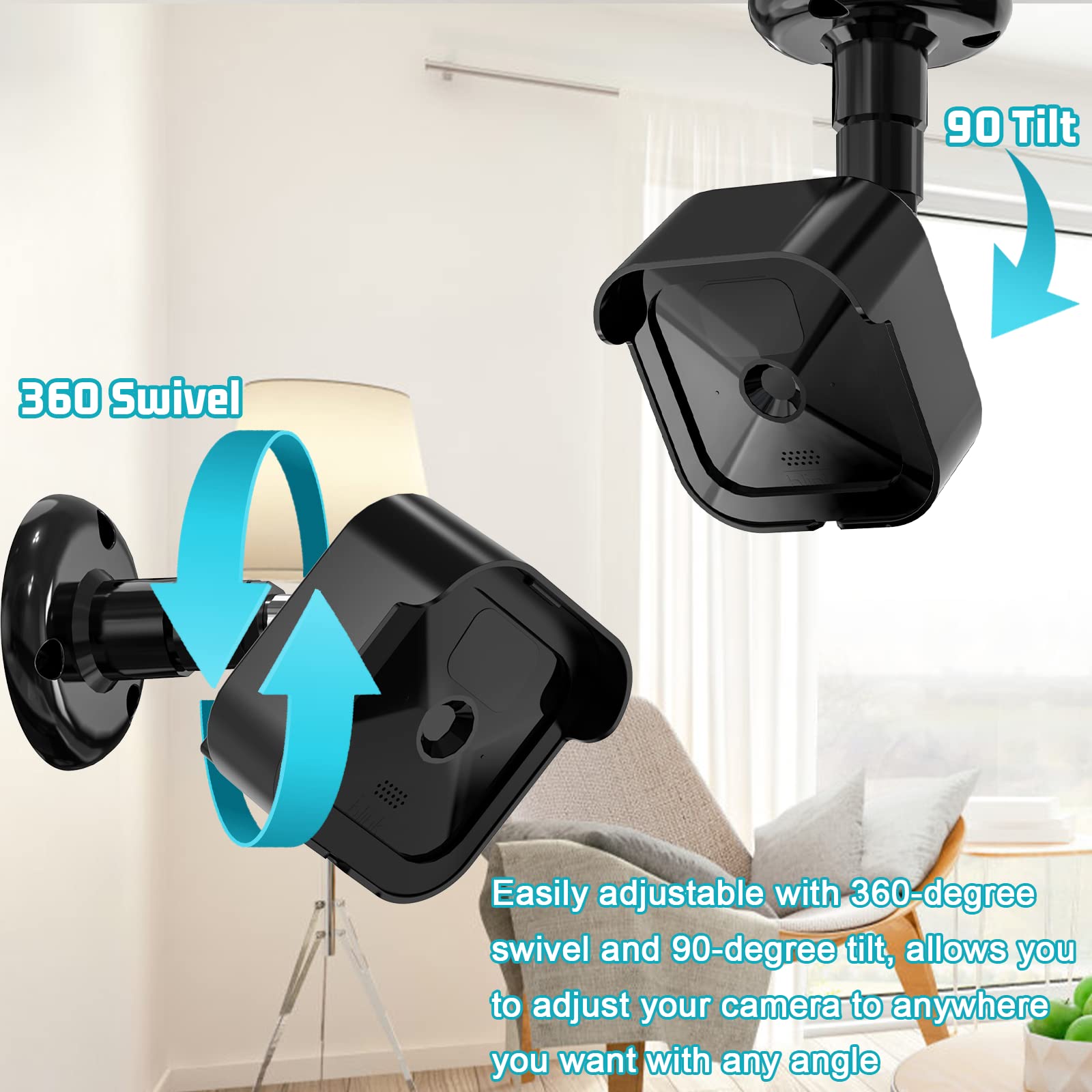 Sonomo Blink Outdoor Camera Wall Mounts (3Rd Gen) 3Pcs, Weatherproof Protective Cover With Blink Sync Module 2 Outlet Mount For Blink Outdoor Indoor Security System Accessories (Outdoor Black)