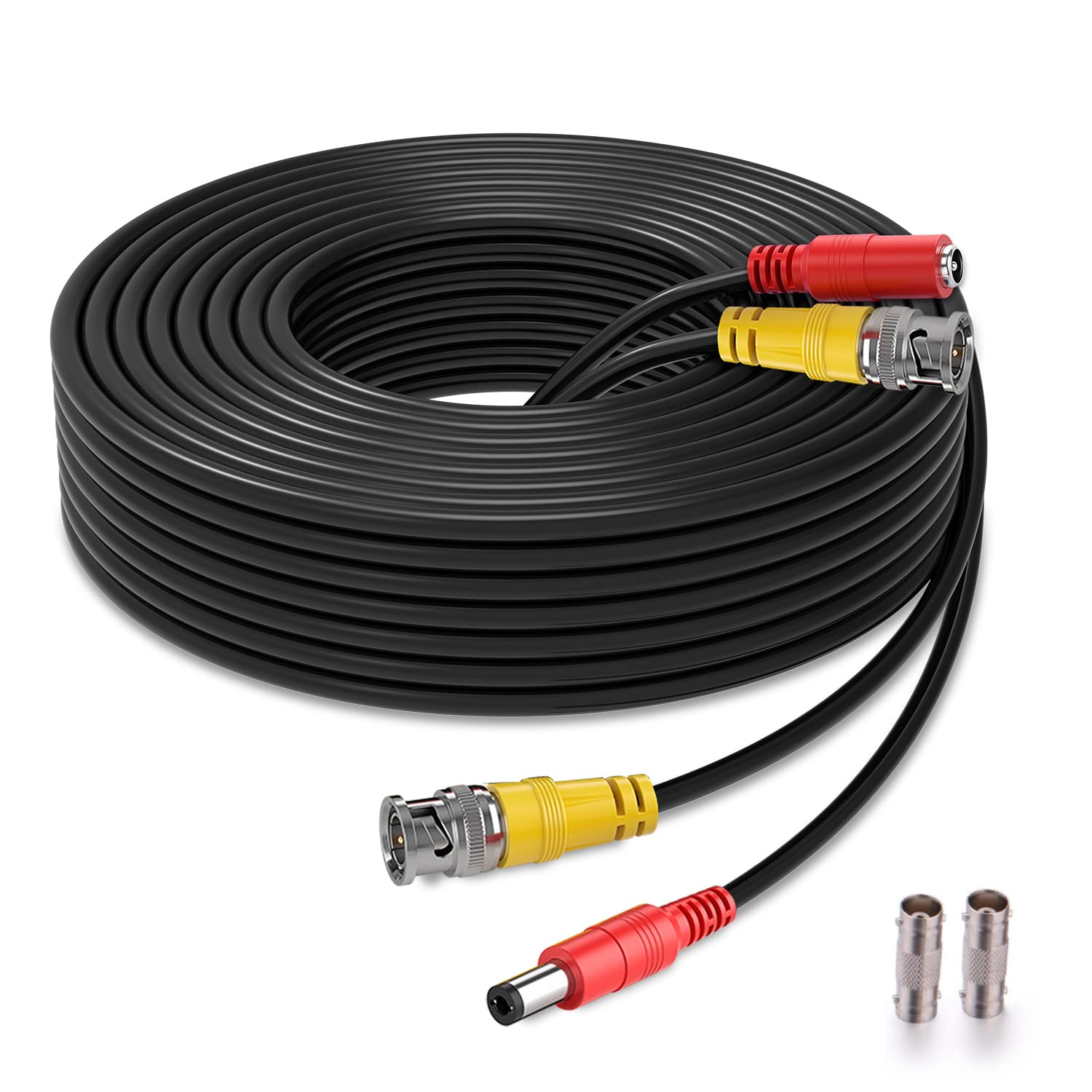 Wildhd Bnc Cable 150Ft All In One Siamese Bnc Video And Power Security Camera Wire Cable, Cctv Cable With 2 Female Connectors Fo