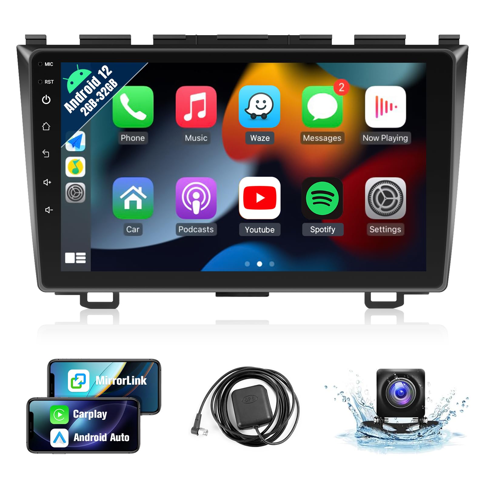 Naifay Android Car Stereo For Honda Crv 2007 2008 2009 2010 2011 Radio, 9Inch Touch Screen For Crv Radio With Carplay Android Au