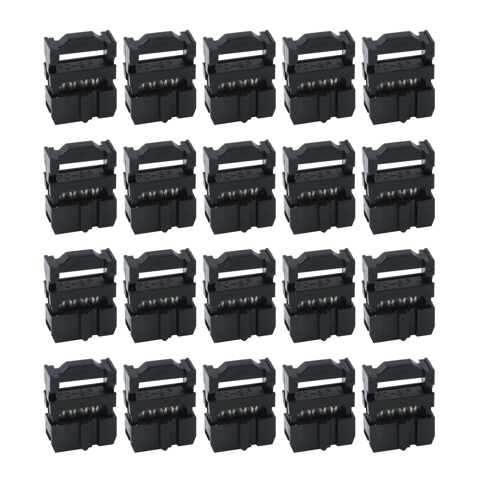 Antrader 20 Sets 2x4 FC-8P 2.54mm Dual Rows IDC Sockets Female Connector for Flat Ribbon Cable