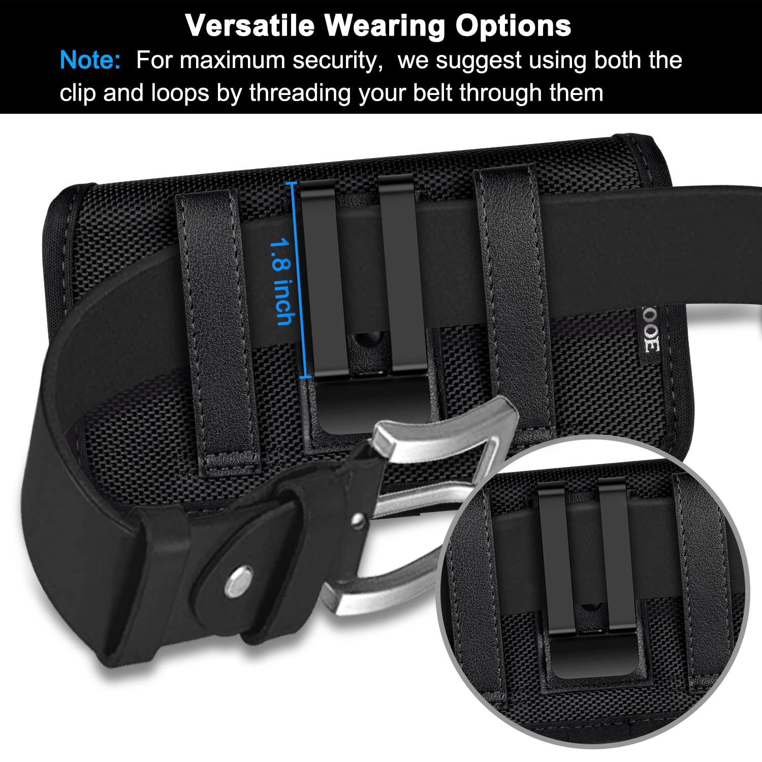 Ykooe Rugged Nylon Holster Compatible With Iphone 16 Pro Max, 16 Plus, 15 Pro Max, 15 Plus, 14 Pro Max, 14 Plus, 13 Pro Max, Gal