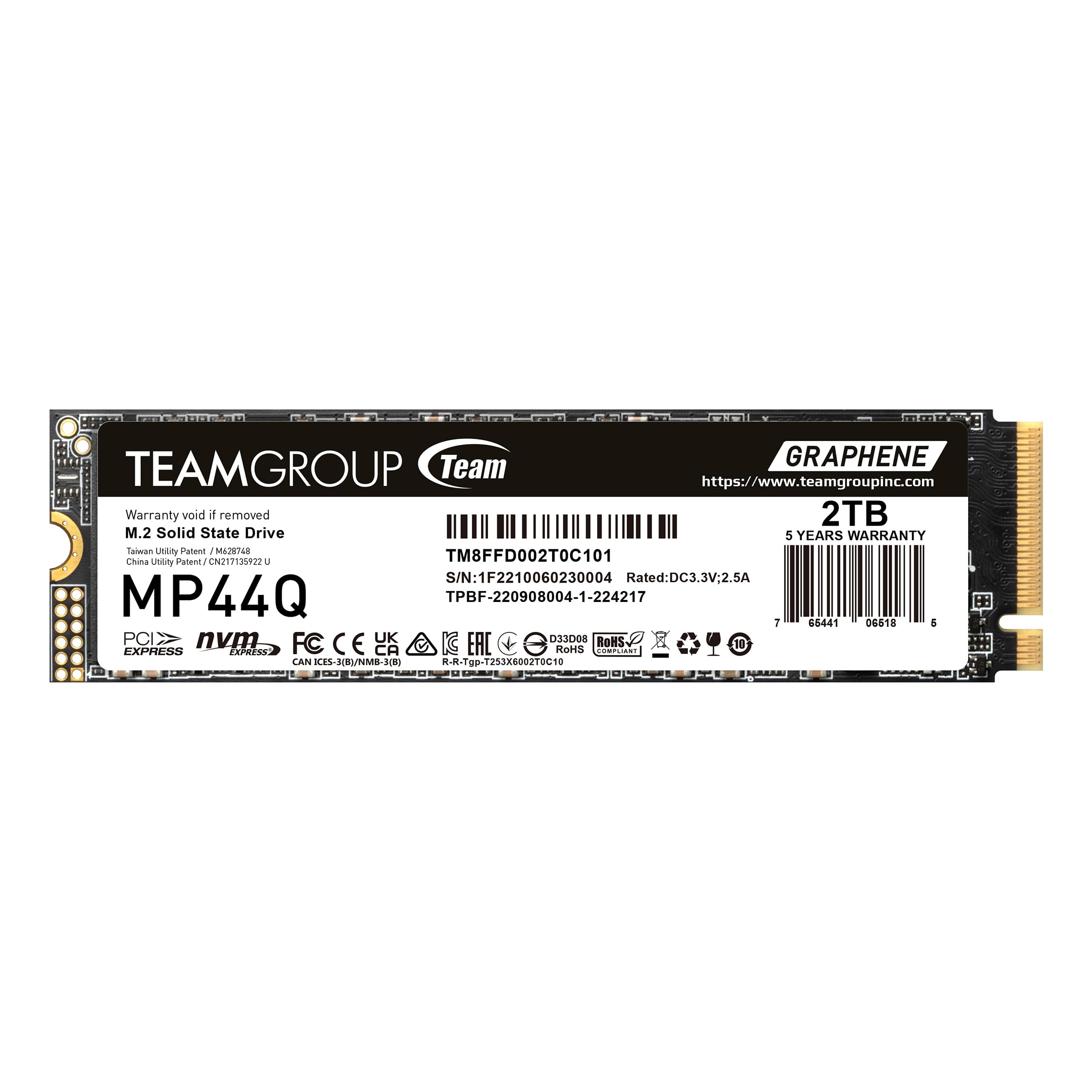 Teamgroup Mp44Q 2Tb Slc Cache Gen 4X4 M.2 2280 Pcie 4.0 W/Nvme Laptop & Desktop & Nuc & Nas Ssd Read/Write Speed Up To 7400/6500