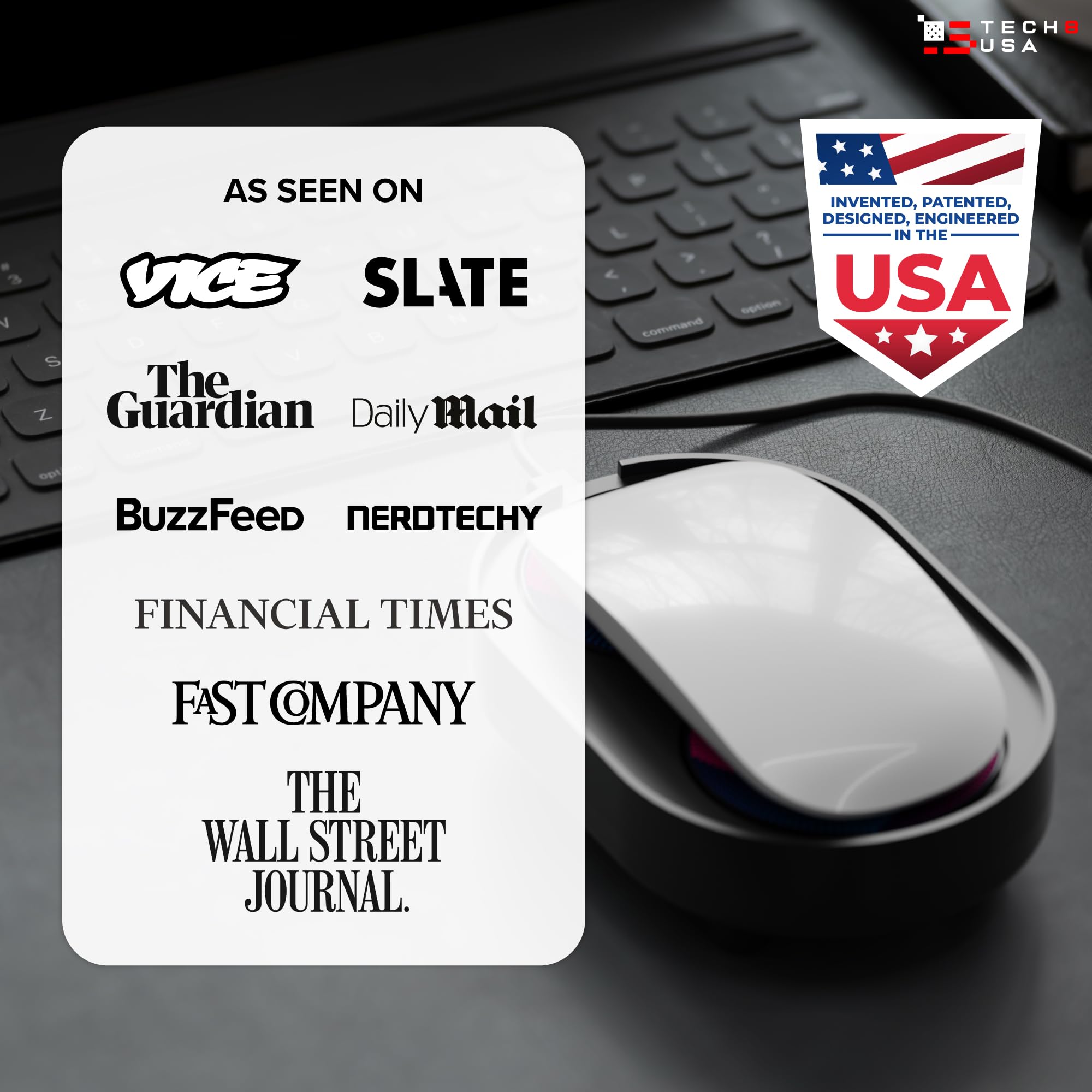 Tech8 Usa Dual Disc Mouse Mover, Jiggler, Auto Off Timer, Activity Settings, No Software, Realistic Movement, Patented, Designed