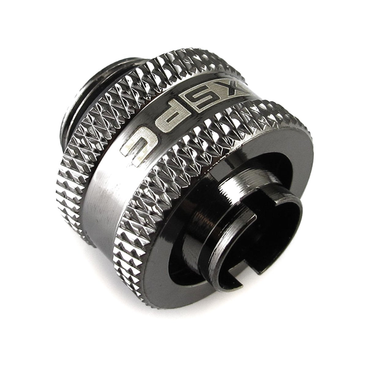 XSPC G1/4 to 3/8 ID, 1/2 OD Compression Fitting V2 for Soft Tubing, Black Chrome