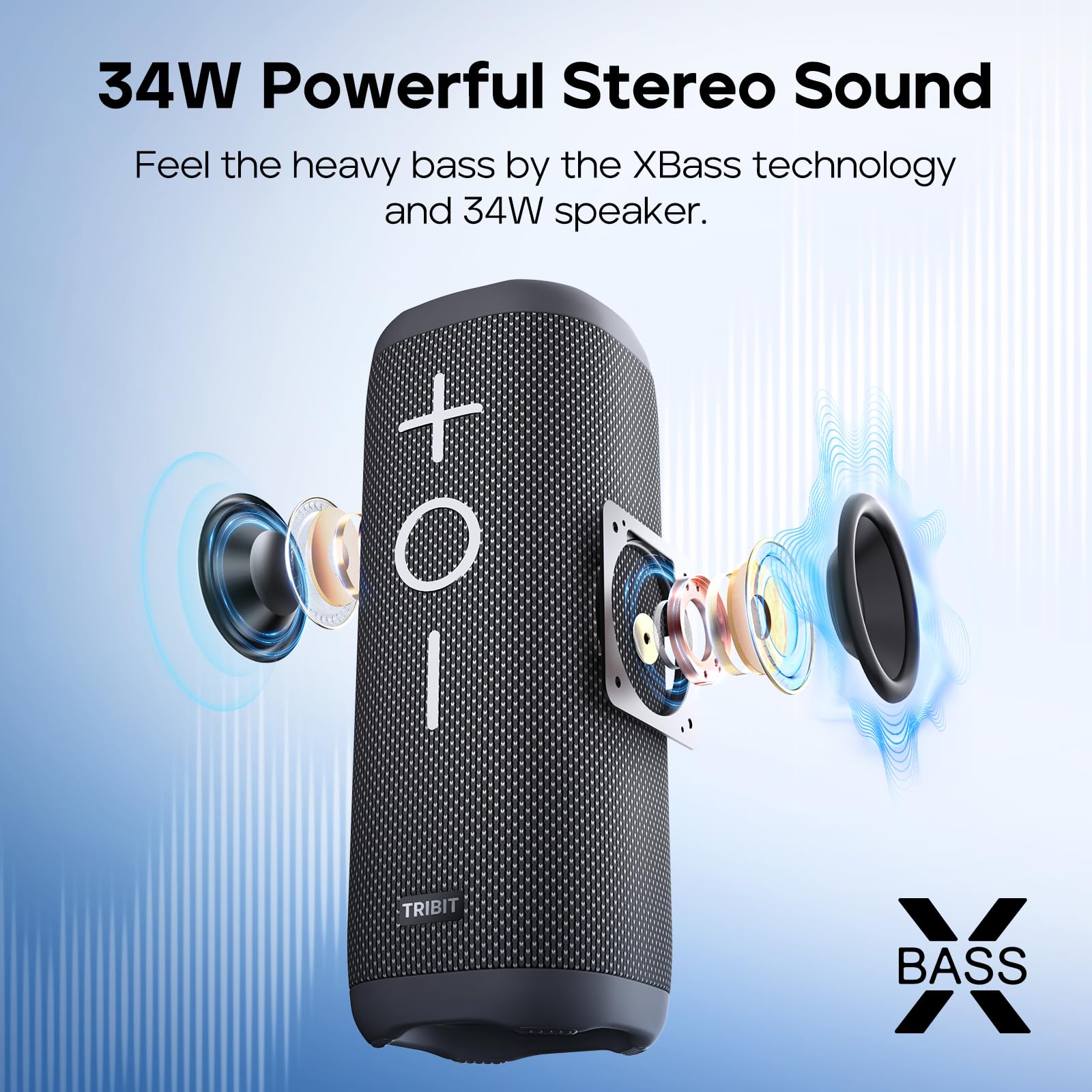Tribit Stormbox 2 Bluetooth Speaker With 34W 360 Surround Sound, Xbass Tech, 24H Playtime, Ipx7 Waterproof, Bluetooth 5.3, Tws P