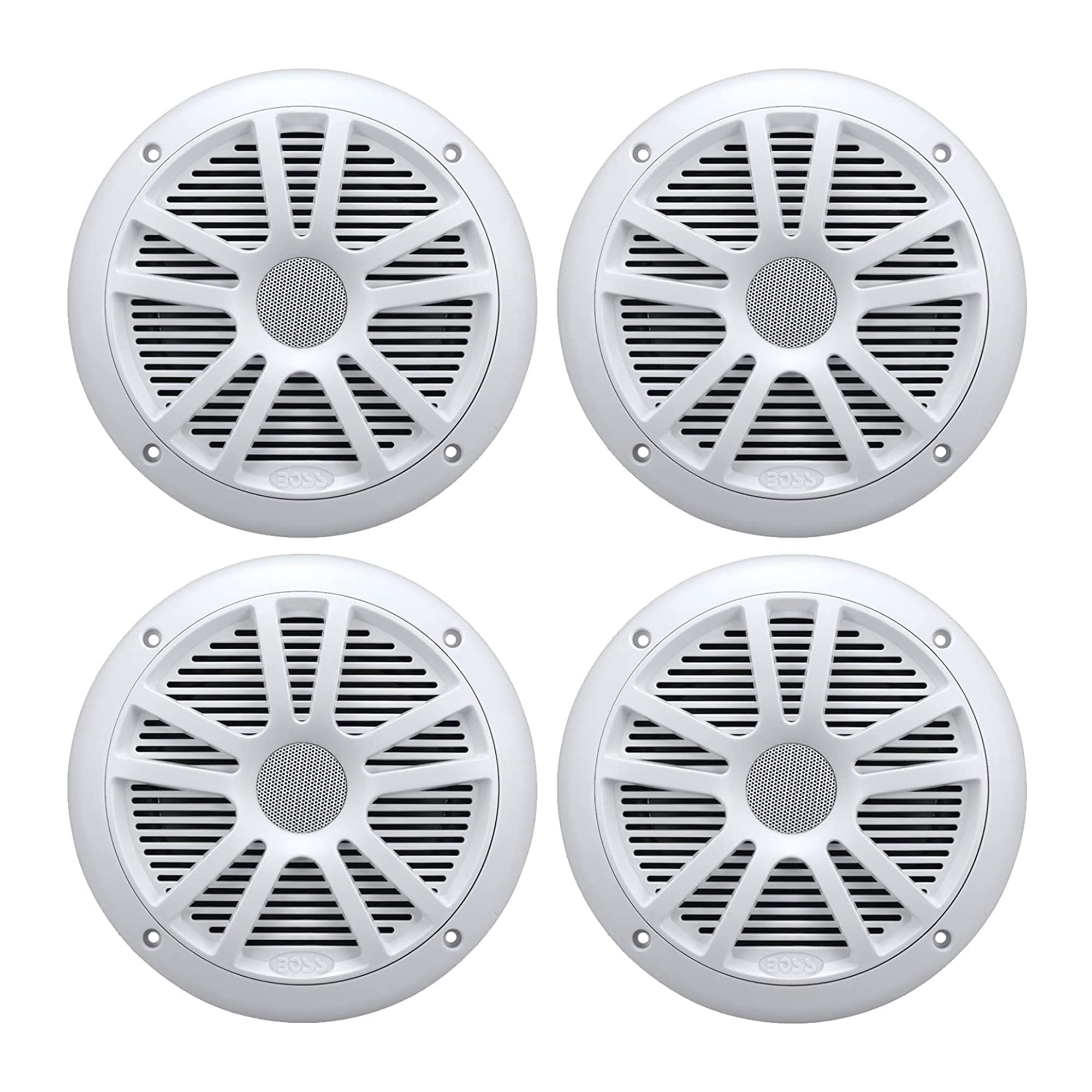 4) New Boss Audio Mr6W 6.5'' 180W Dual Cone Marine/Boat Speakers Stereo  White