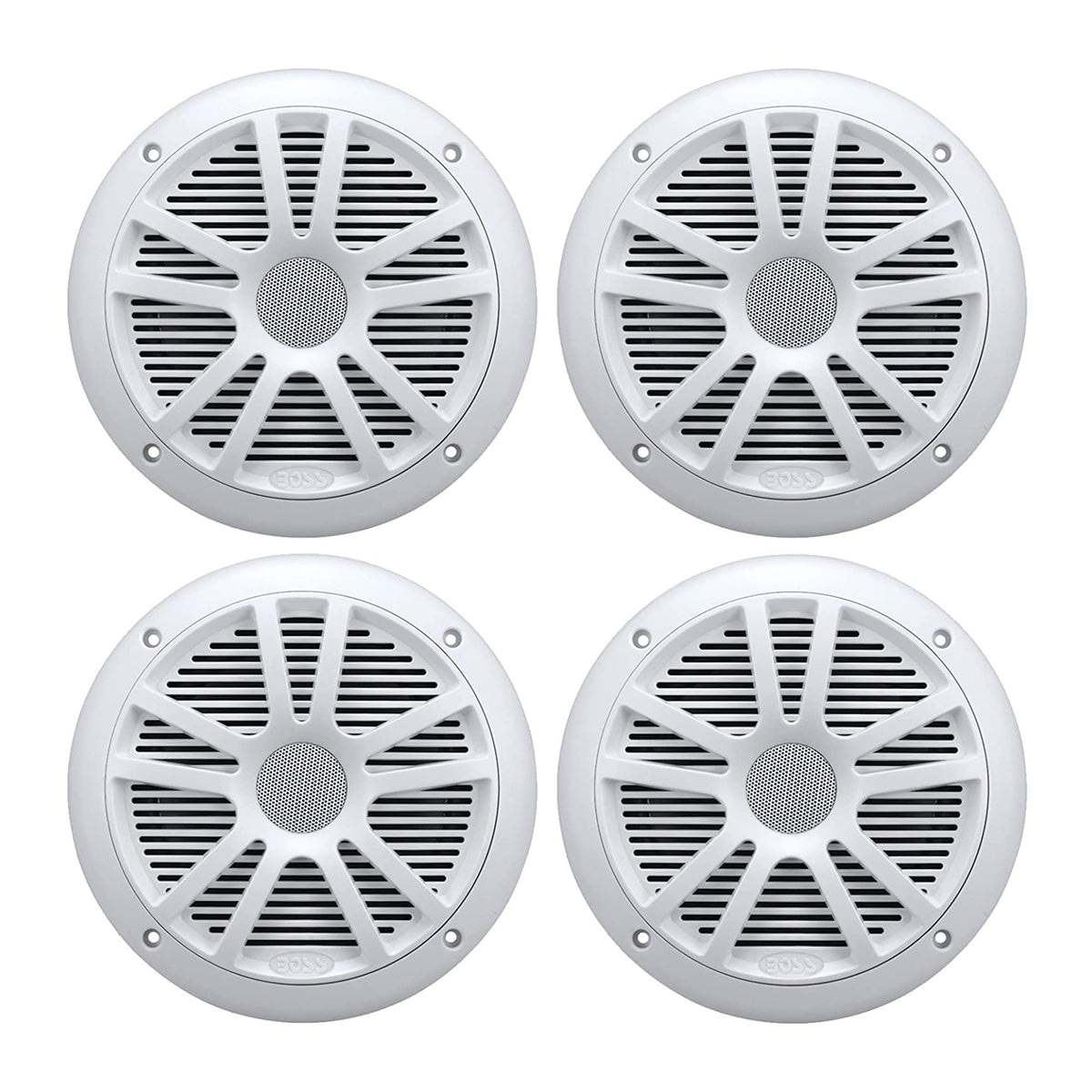 4) New Boss Audio Mr6W 6.5'' 180W Dual Cone Marine/Boat Speakers Stereo  White