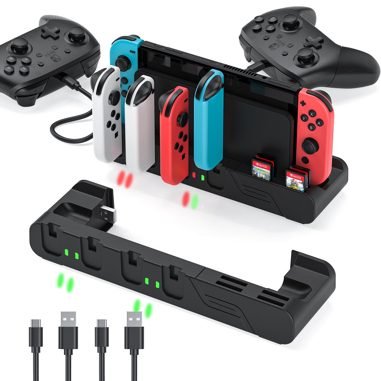 Switch Controller Charger Dock Compatible with Nintendo Switch & Switch OLED Model Joycons, MLIFEMFUL Switch Joycon Charging Doc